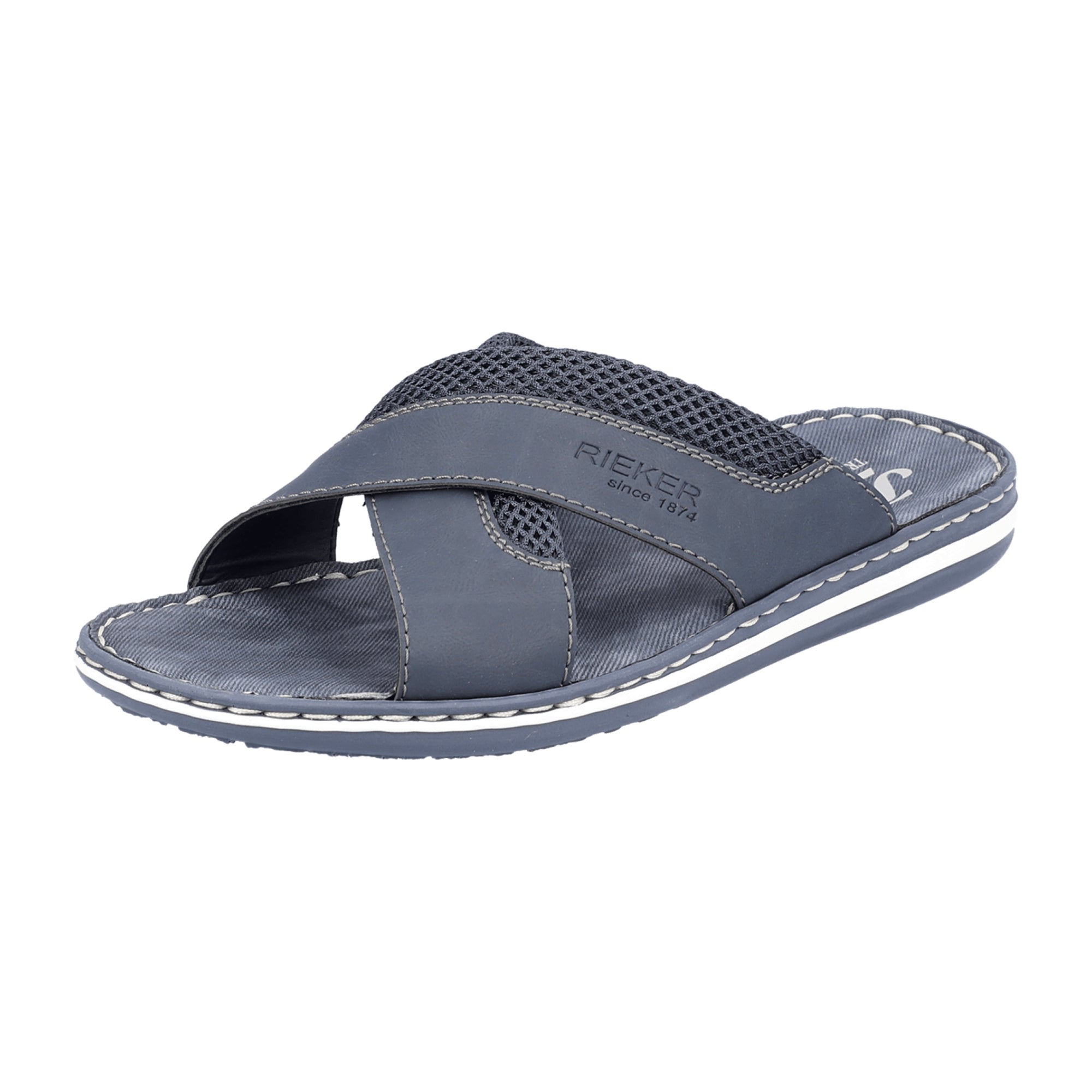 Rieker Men's Blue Slip-On Comfort Sandals Shock-Absorbing Lightweight Sole