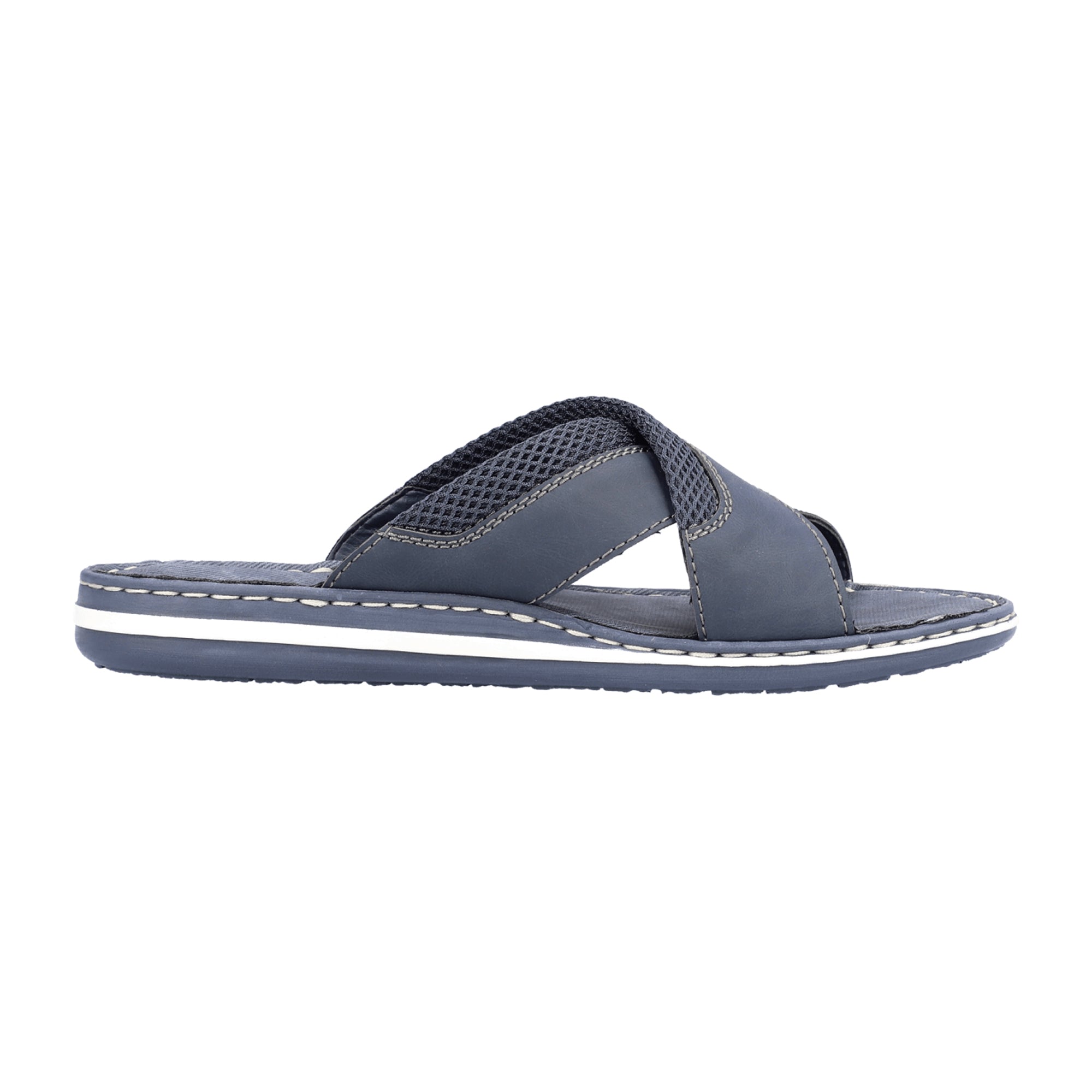 Rieker Men's Blue Slip-On Comfort Sandals Shock-Absorbing Lightweight Sole