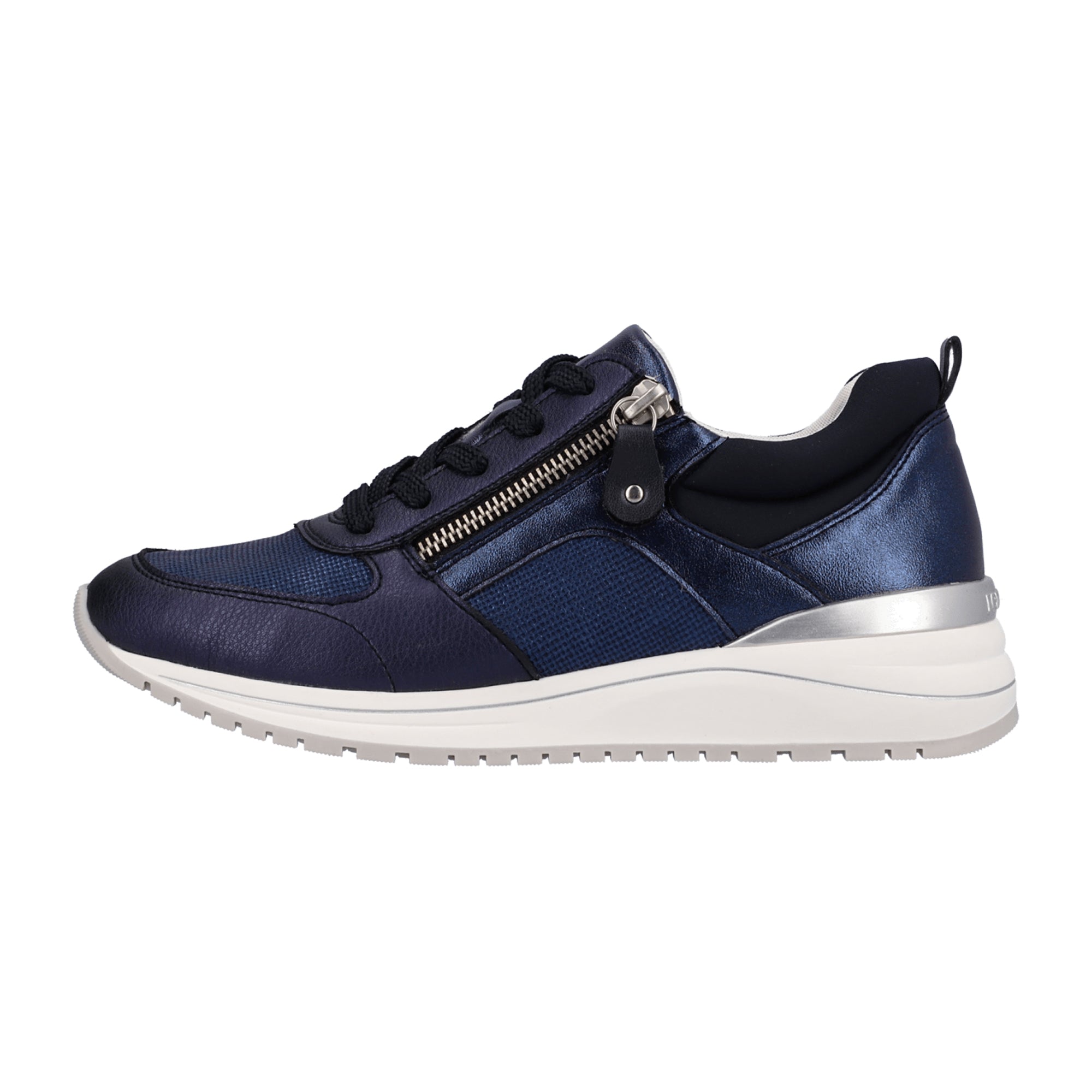 Remonte Women's Blue Athletic Lace-Up Shoes with Zipper and Comfort Sole