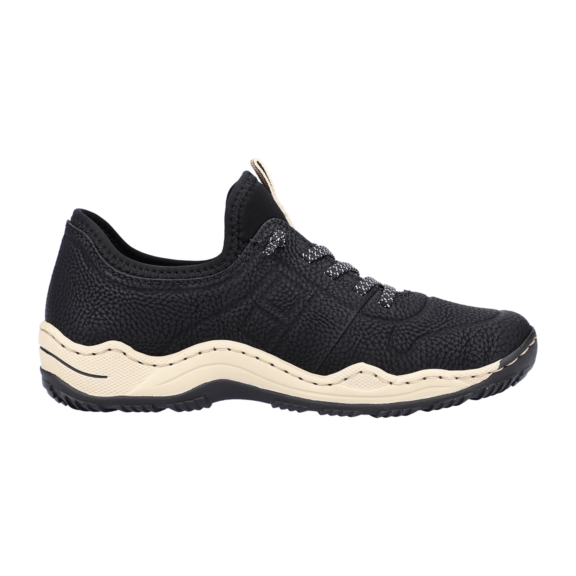 Rieker Women's Black Slip-On Shoes Comfortable Modern Design Shock Absorbing