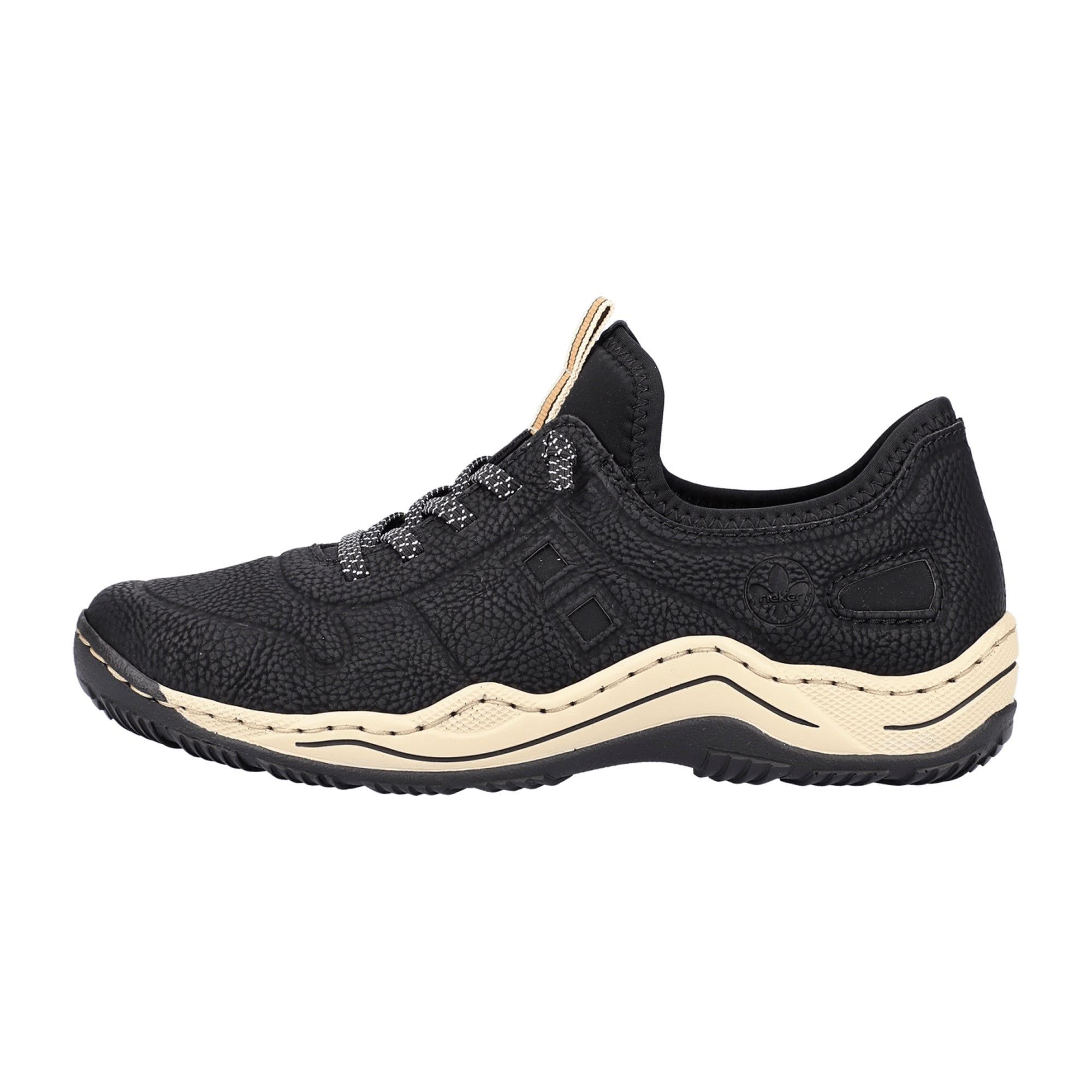 Rieker Women's Black Slip-On Shoes Comfortable Modern Design Shock Absorbing