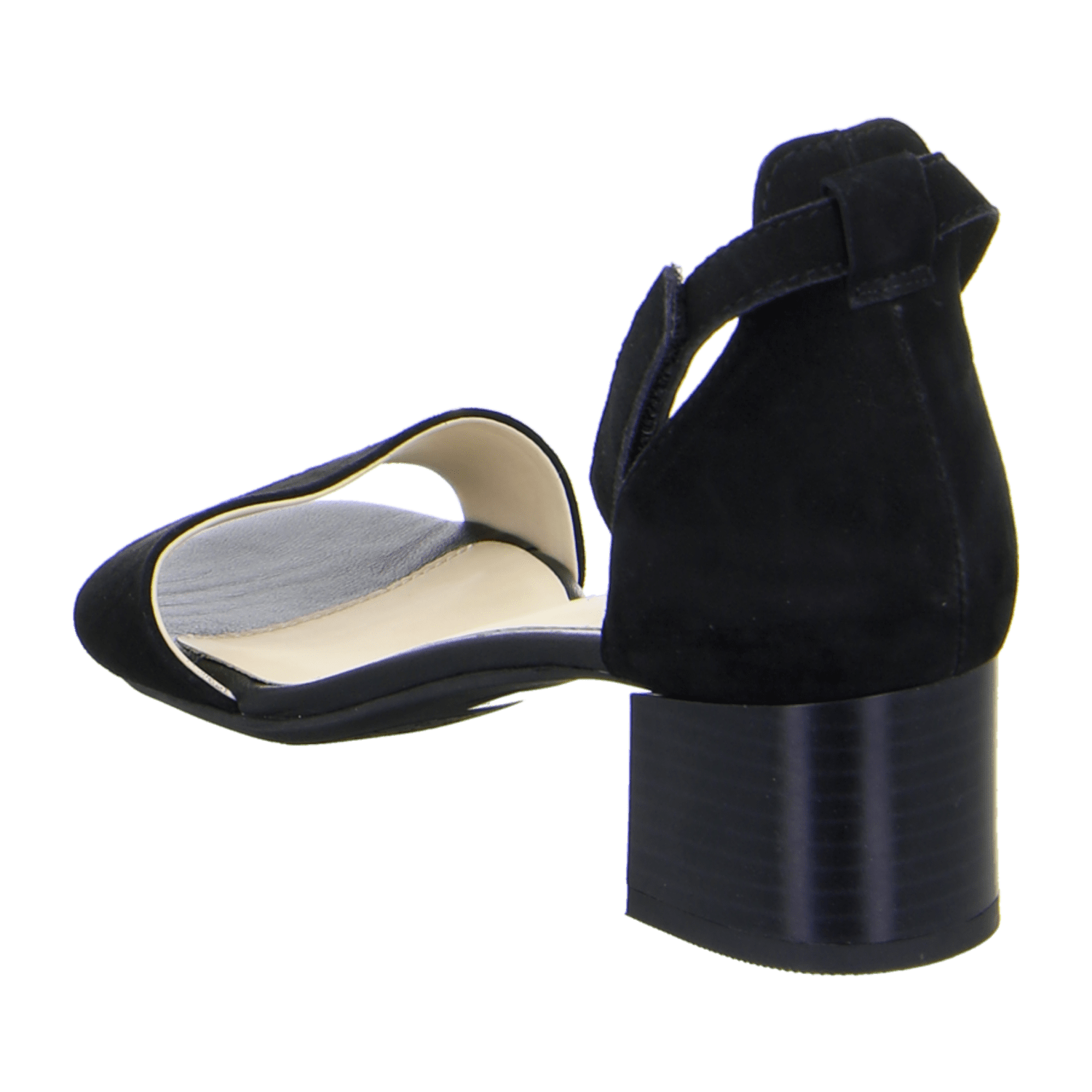 ARA PRATO Women's Suede Sandals with Ankle Strap and Buckle Closure in Black