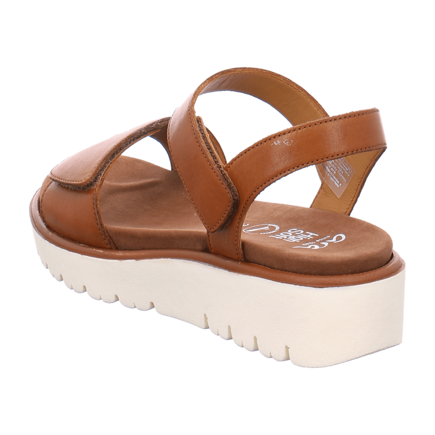 ARA BILBAO Women's Ankle Strap Sandals in Brown Smooth Leather with Hook-and-Loop Closure, Round Toe - Bartel-Shop