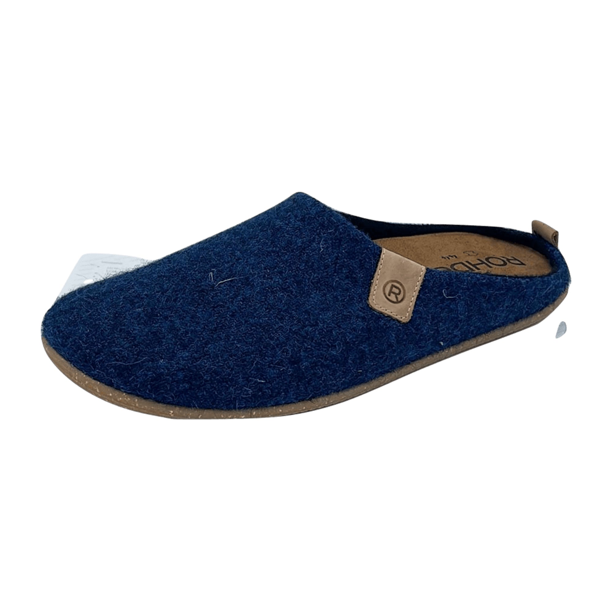 Rohde Tivoli 6925-56 Ocean Blue Harris Tweed Men's Slippers Removable Insole