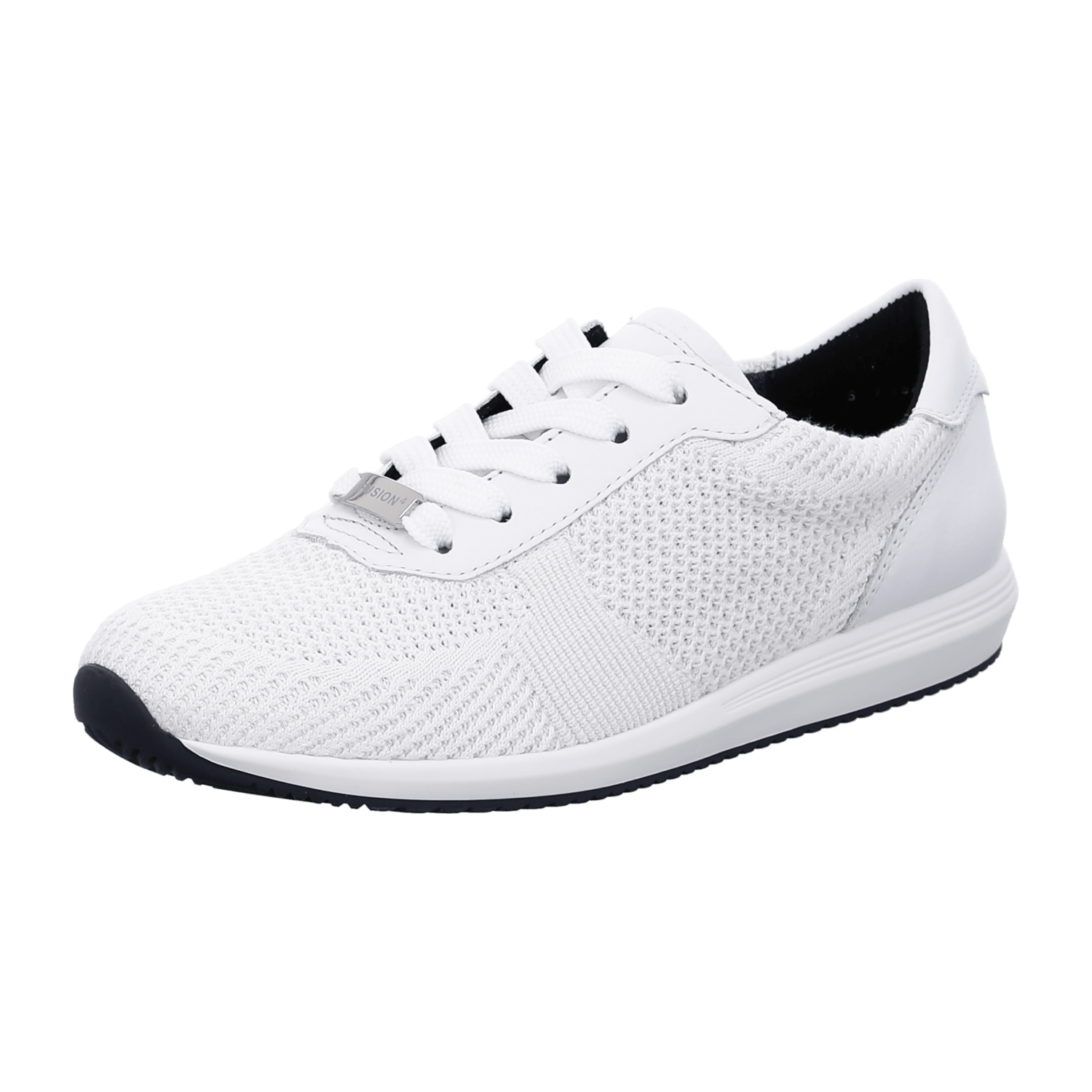 ARA LISBON Women's Sneakers in White Cotton with Lace-Up Closure and Round Toe