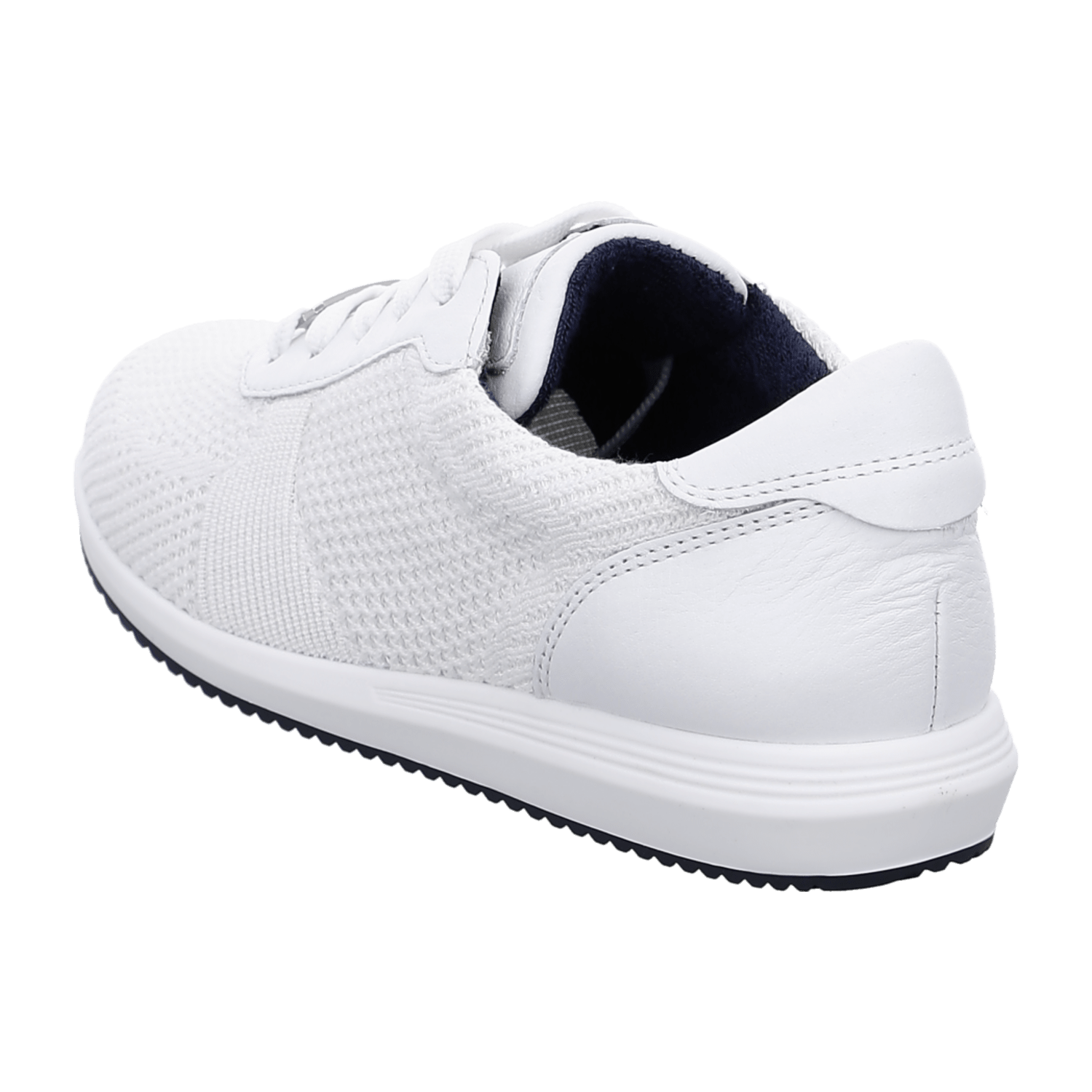 ARA LISBON Women's Sneakers in White Cotton with Lace-Up Closure and Round Toe