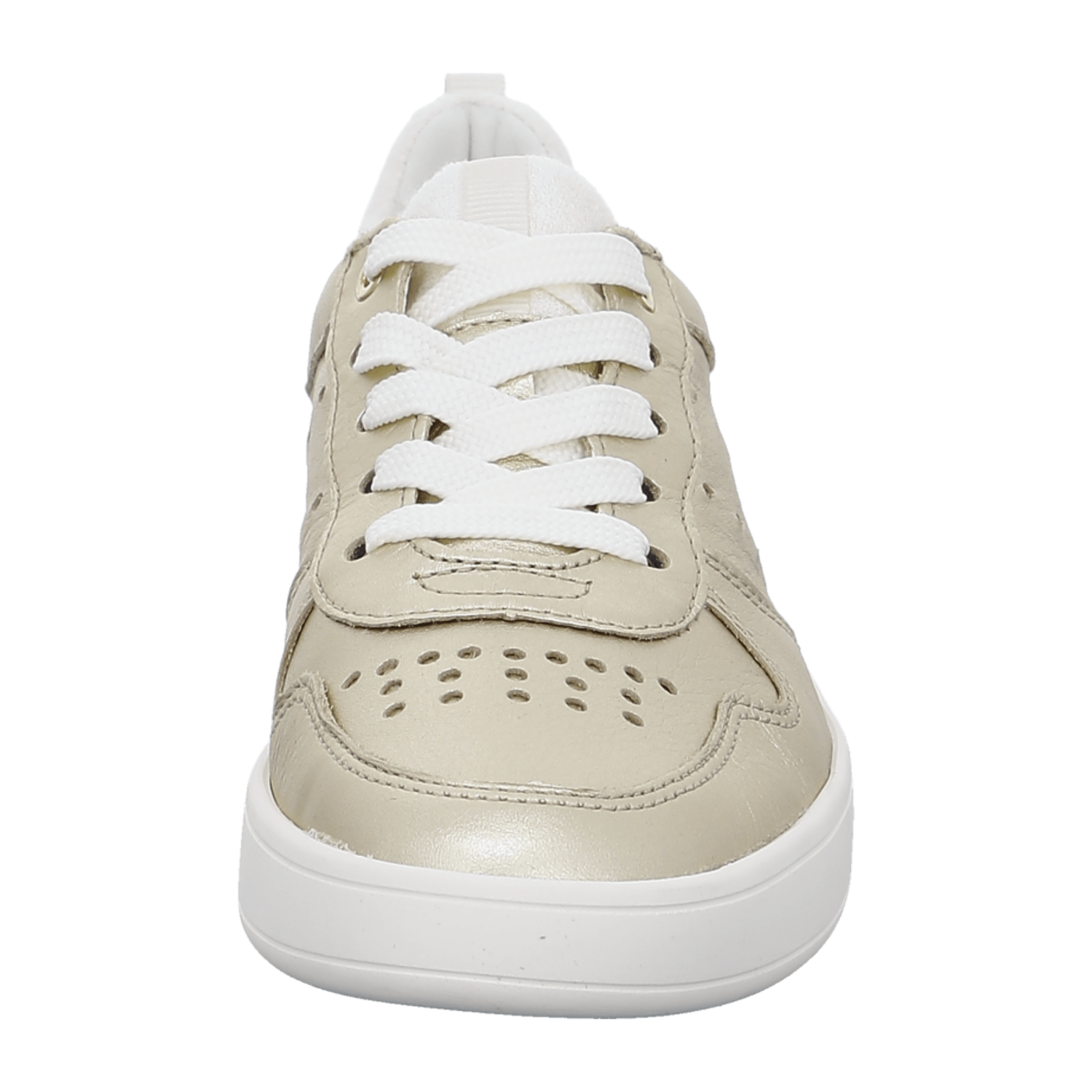 ARA TRAVELLER Women's Sneakers in Gold Smooth Leather with Lace-Up Closure and Round Toe