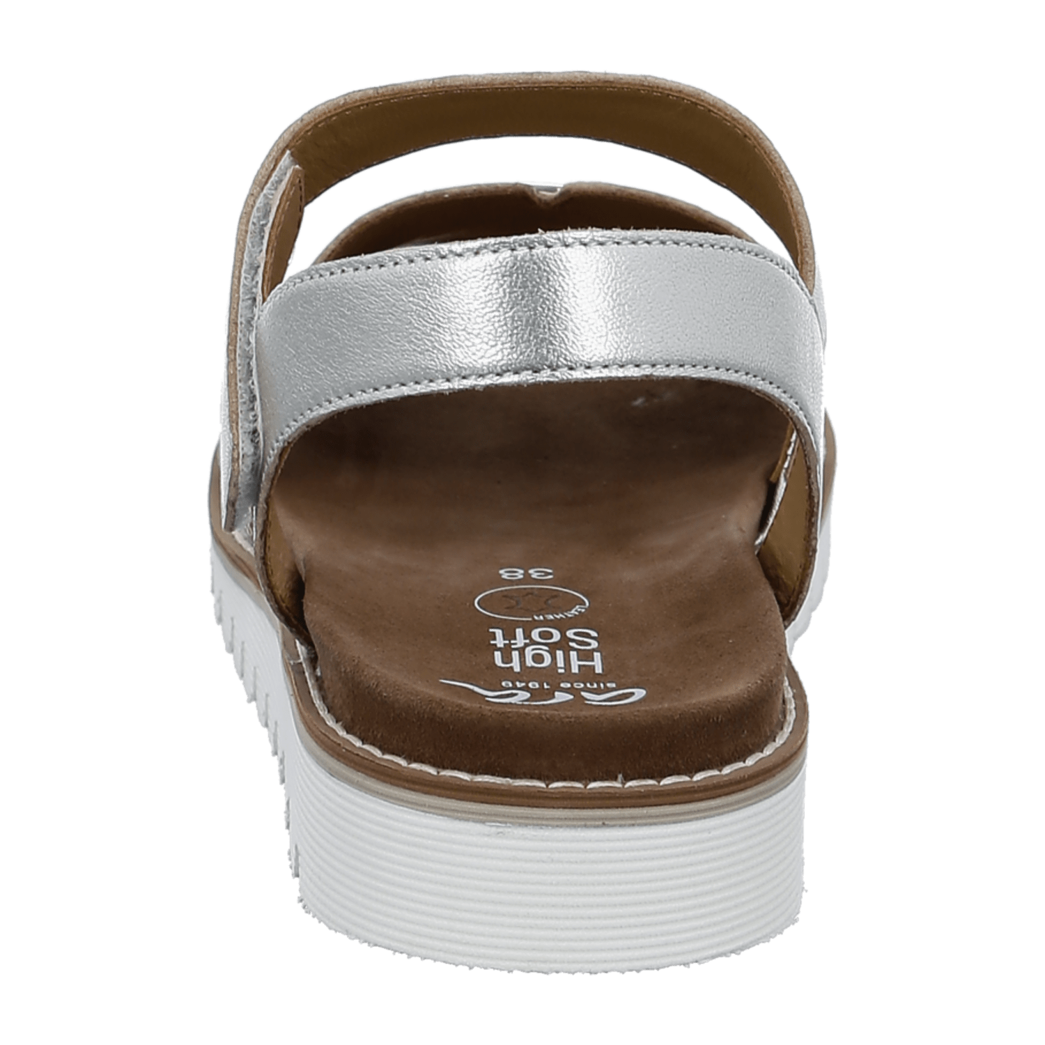 ARA KENT Women's Ankle Strap Sandals in Smooth White Leather with Hook-and-Loop Fastening