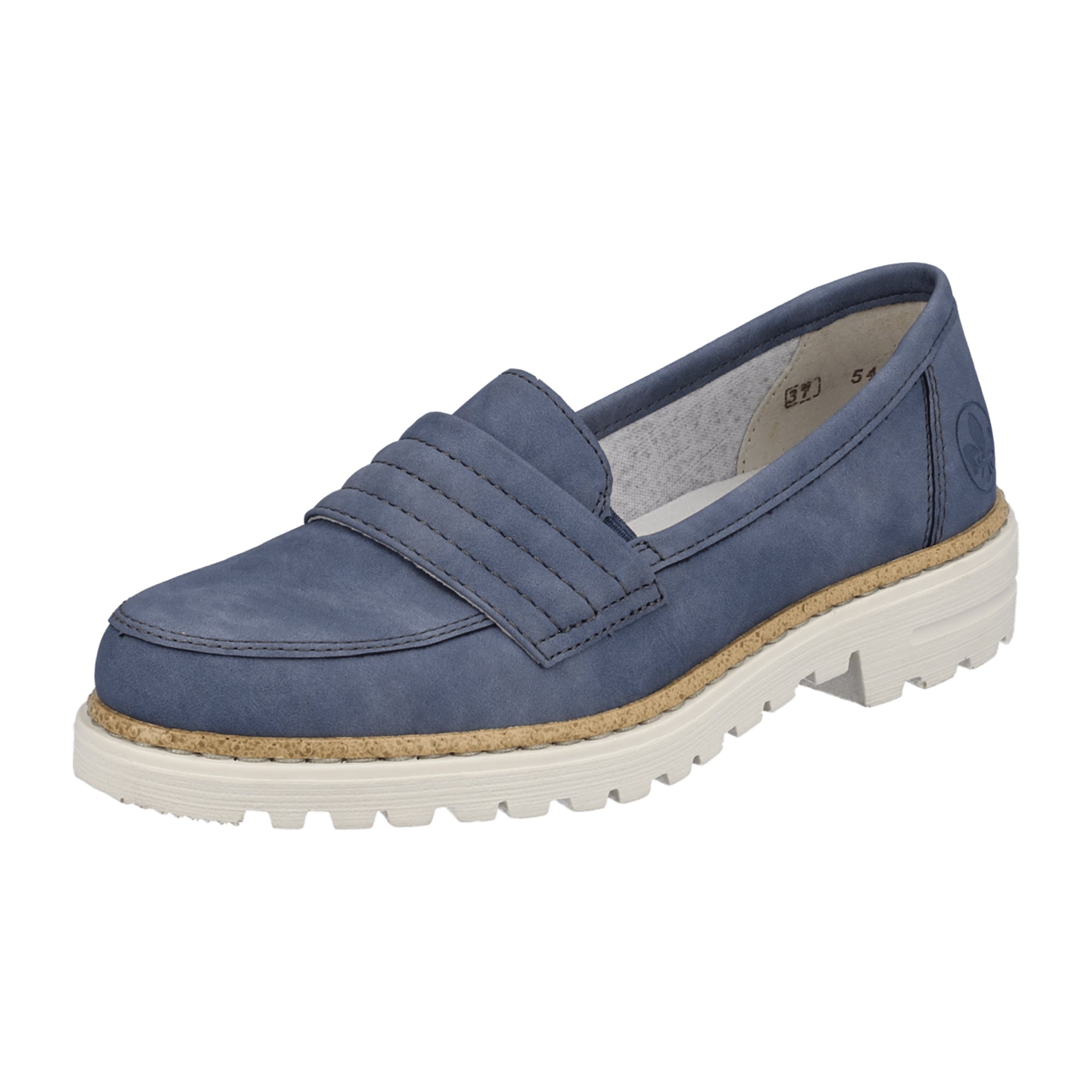 Rieker Women's Classic Blue Slip-On Loafers Comfortable Synthetic Shoes