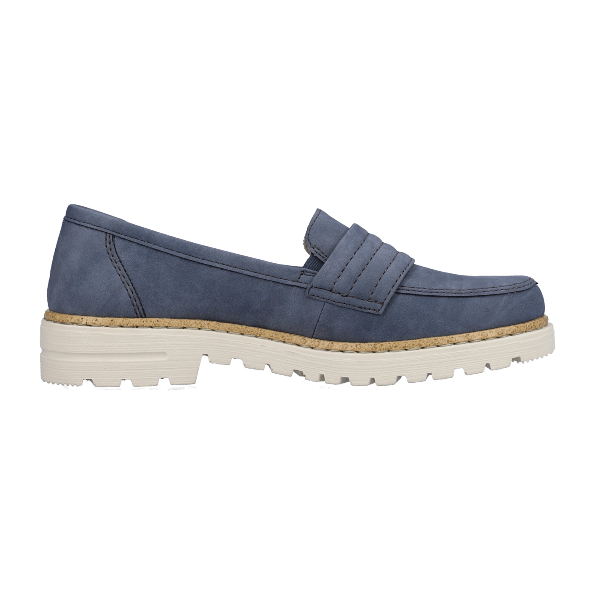 Rieker Women's Classic Blue Slip-On Loafers Comfortable Synthetic Shoes