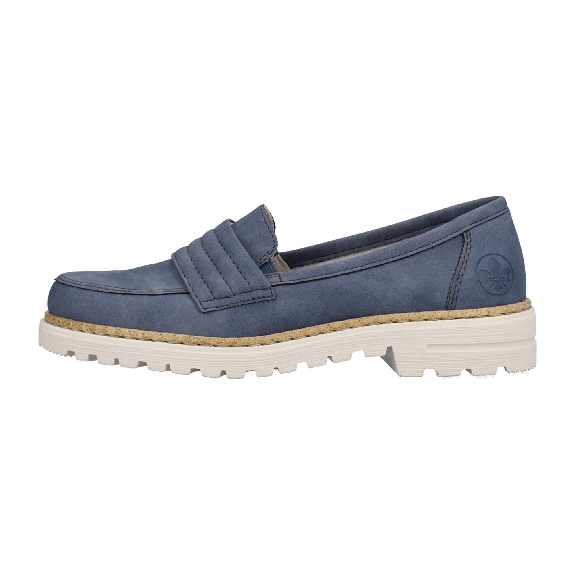 Rieker Women's Classic Blue Slip-On Loafers Comfortable Synthetic Shoes