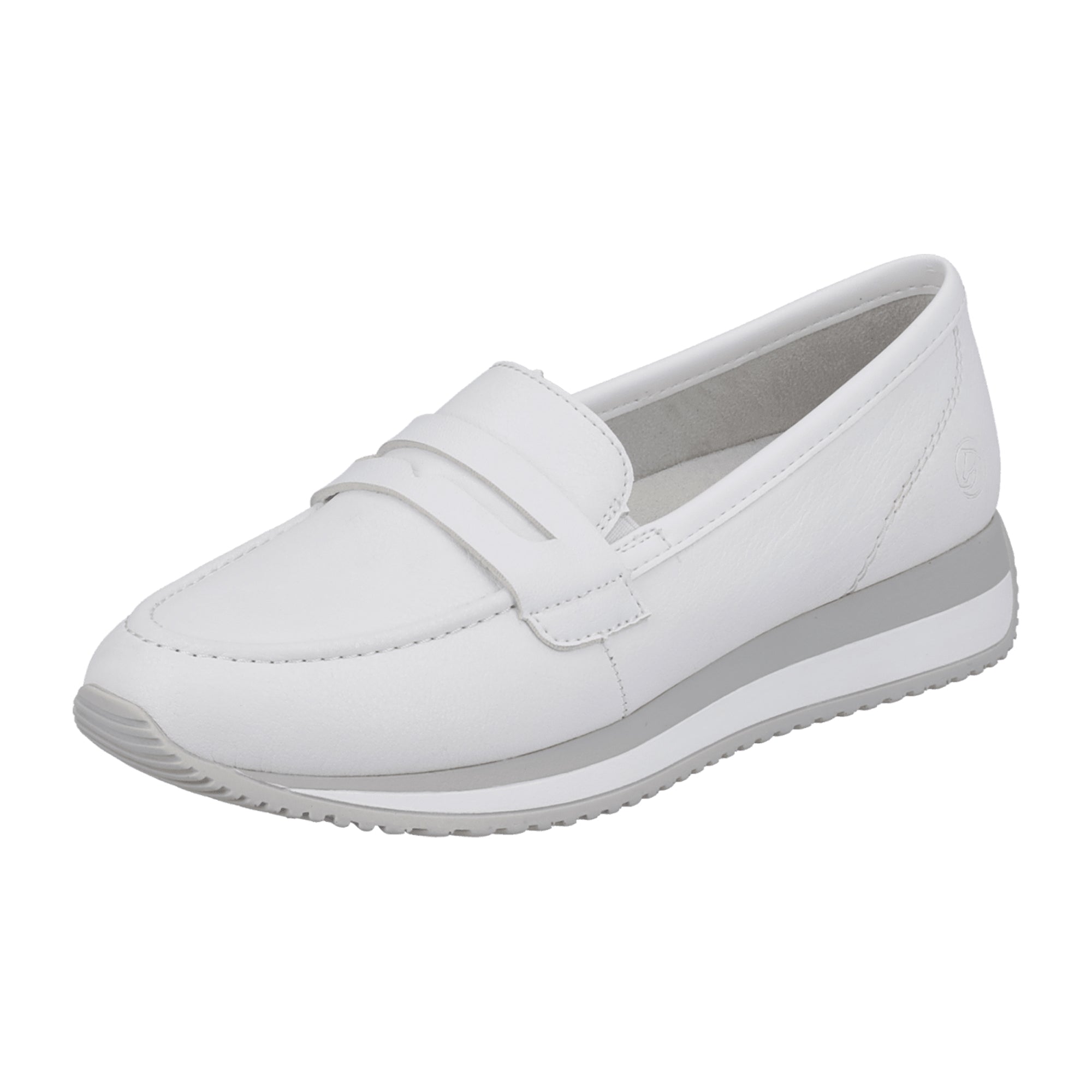 Remonte Women's White Leather Loafers Slip-On Comfort Shoes Size 45 Available