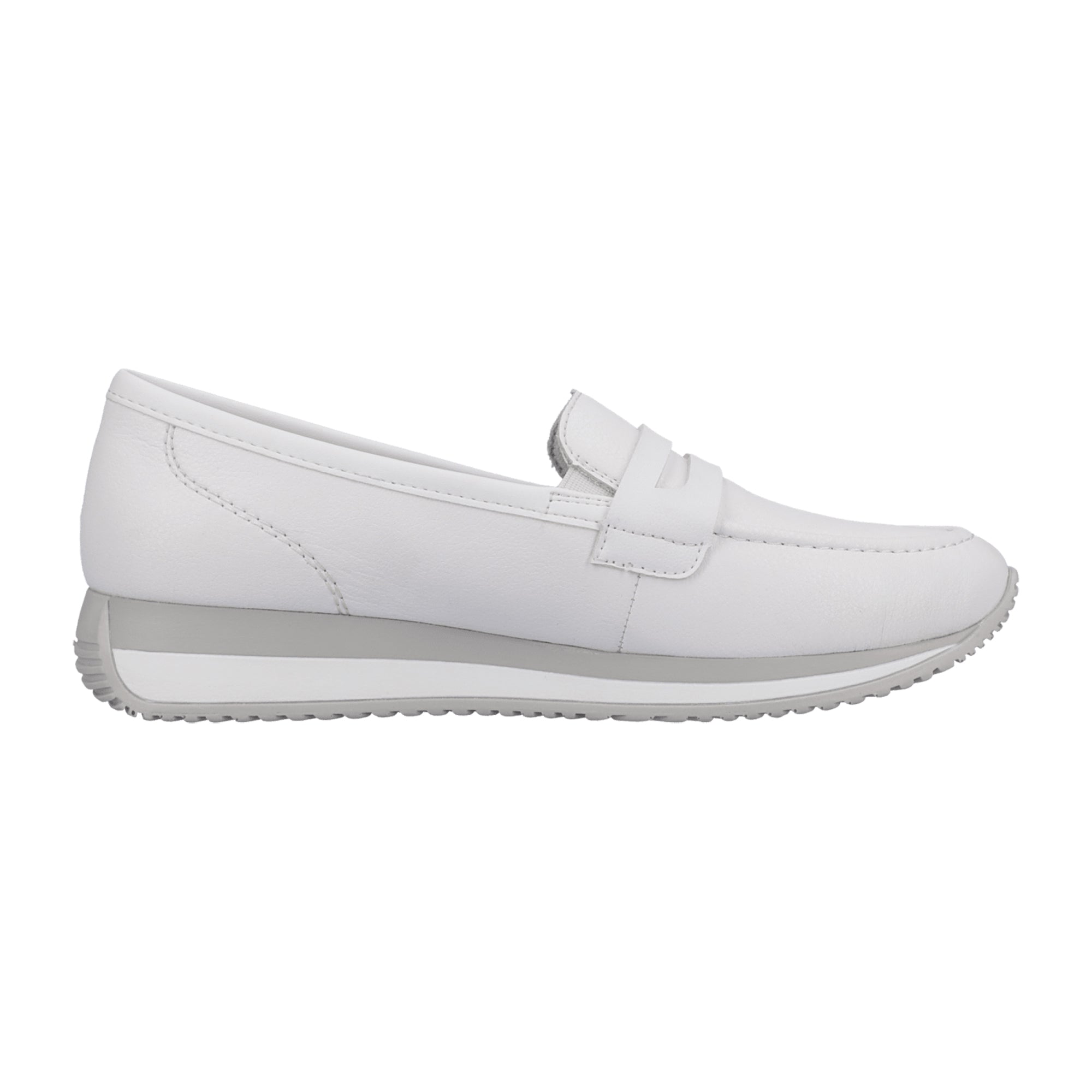 Remonte Women's White Leather Loafers Slip-On Comfort Shoes Size 45 Available