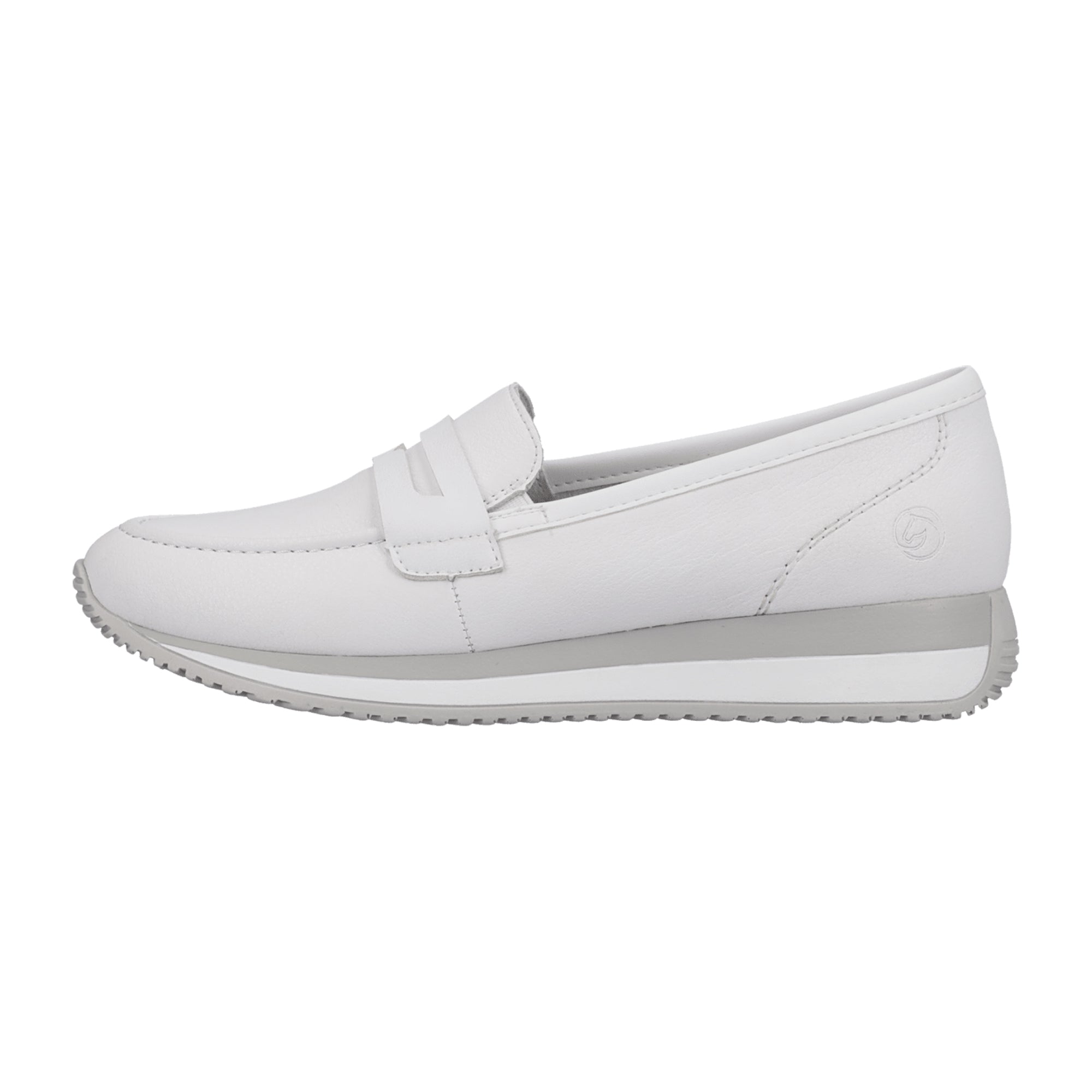 Remonte Women's White Leather Loafers Slip-On Comfort Shoes Size 45 Available