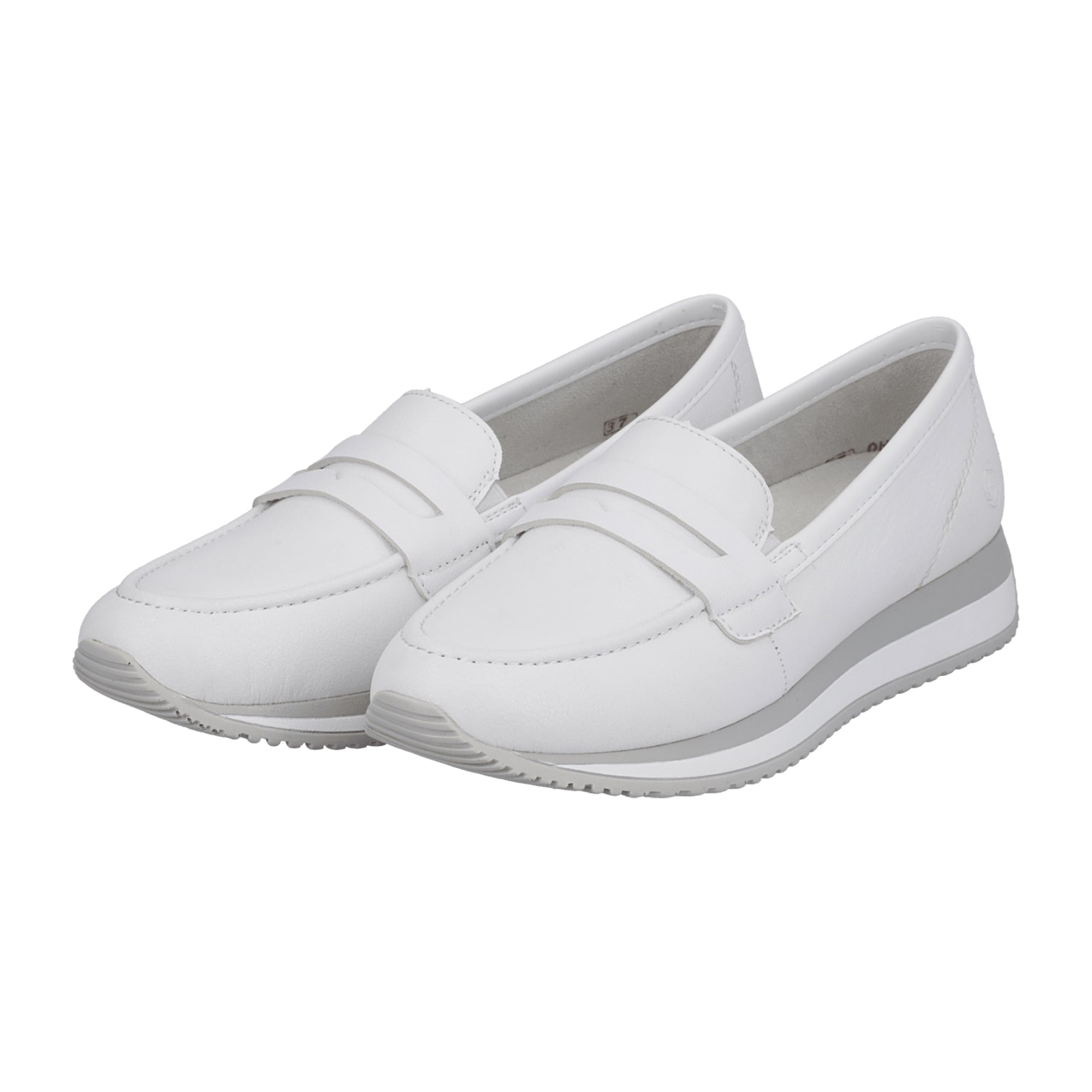 Remonte Women's White Leather Loafers Slip-On Comfort Shoes Size 45 Available