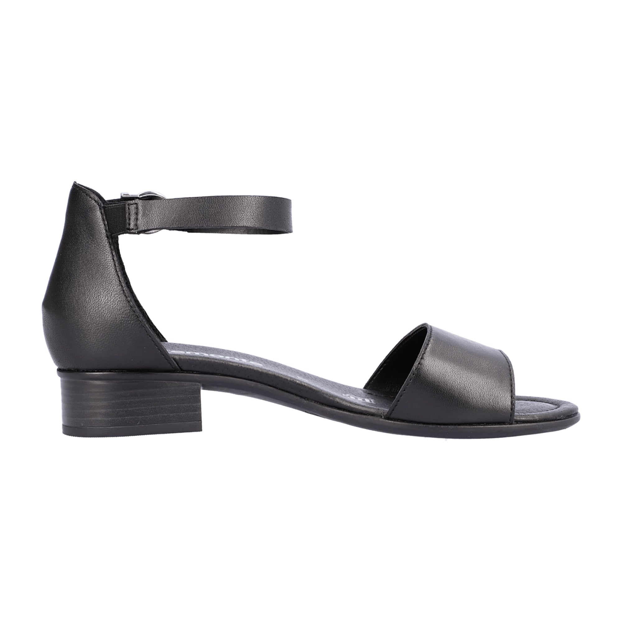 Remonte D0P50-00 Black Lugano Women's Leather Sandals with Block Heel