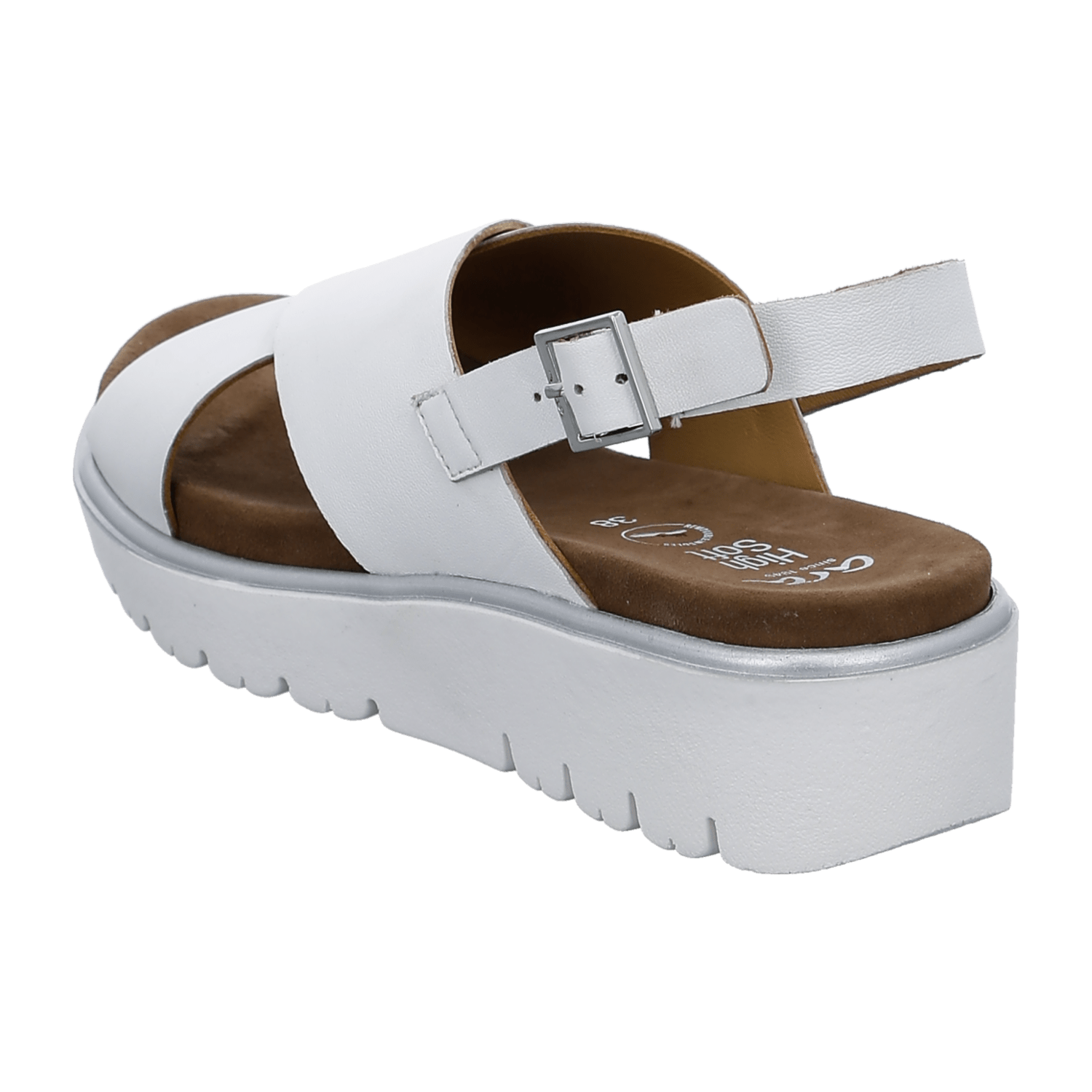 ARA BILBAO Women's Ankle Strap Slip-On Pumps in White Smooth Leather with Round Toe