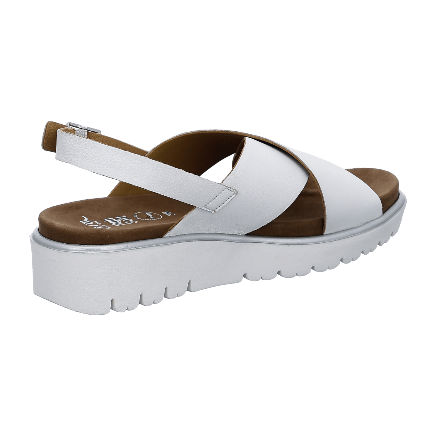 ARA BILBAO Women's Ankle Strap Slip-On Pumps in White Smooth Leather with Round Toe