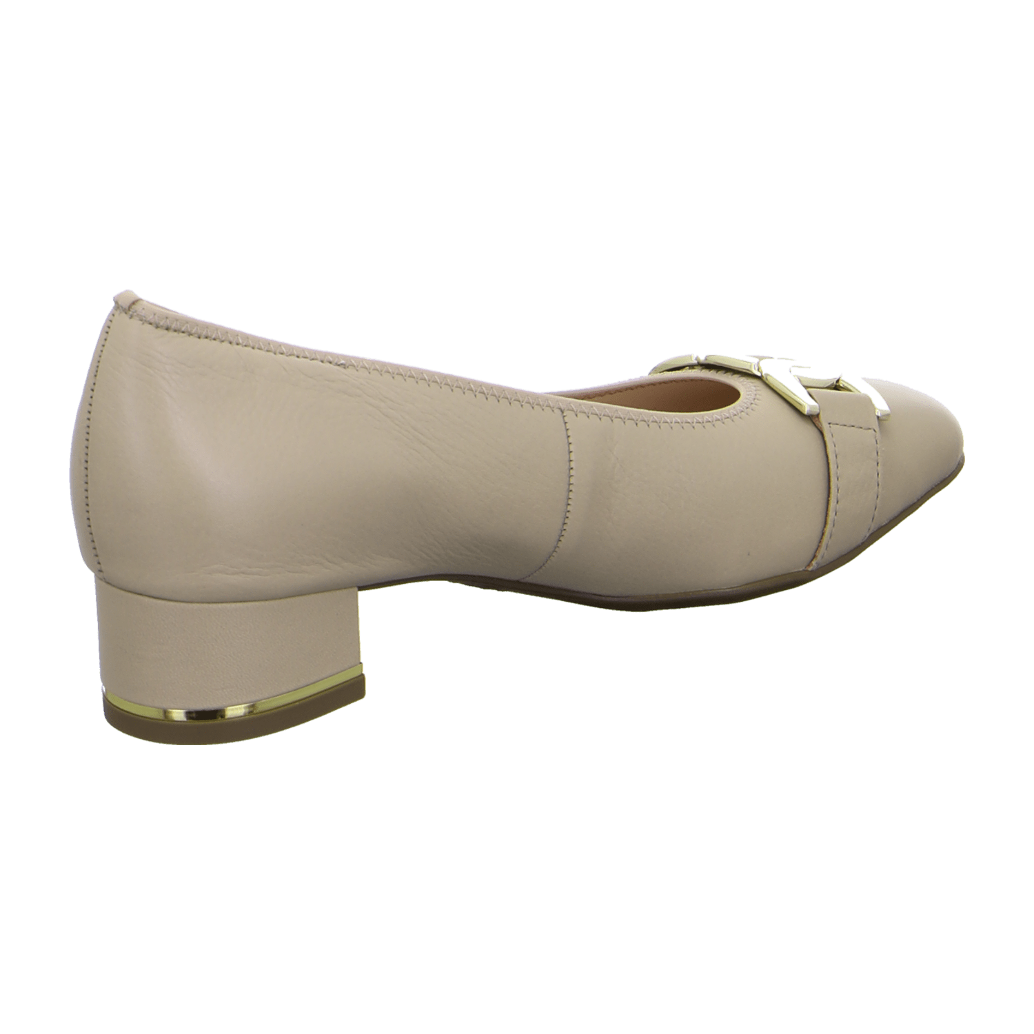 ARA GRAZ Women's Beige Smooth Leather Pumps with Round Toe and Leather Lining