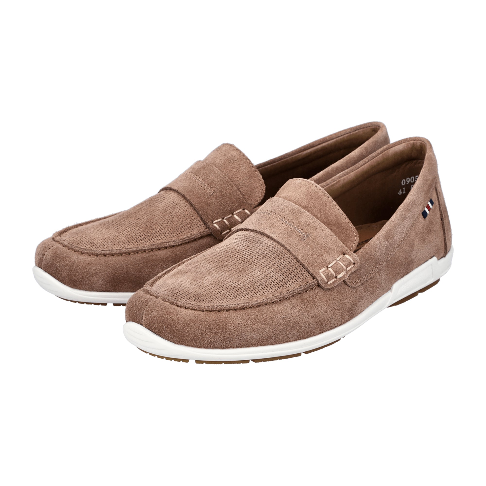 Rieker Men's Beige Comfort Slip-On Shoes with Soft Leather Insole
