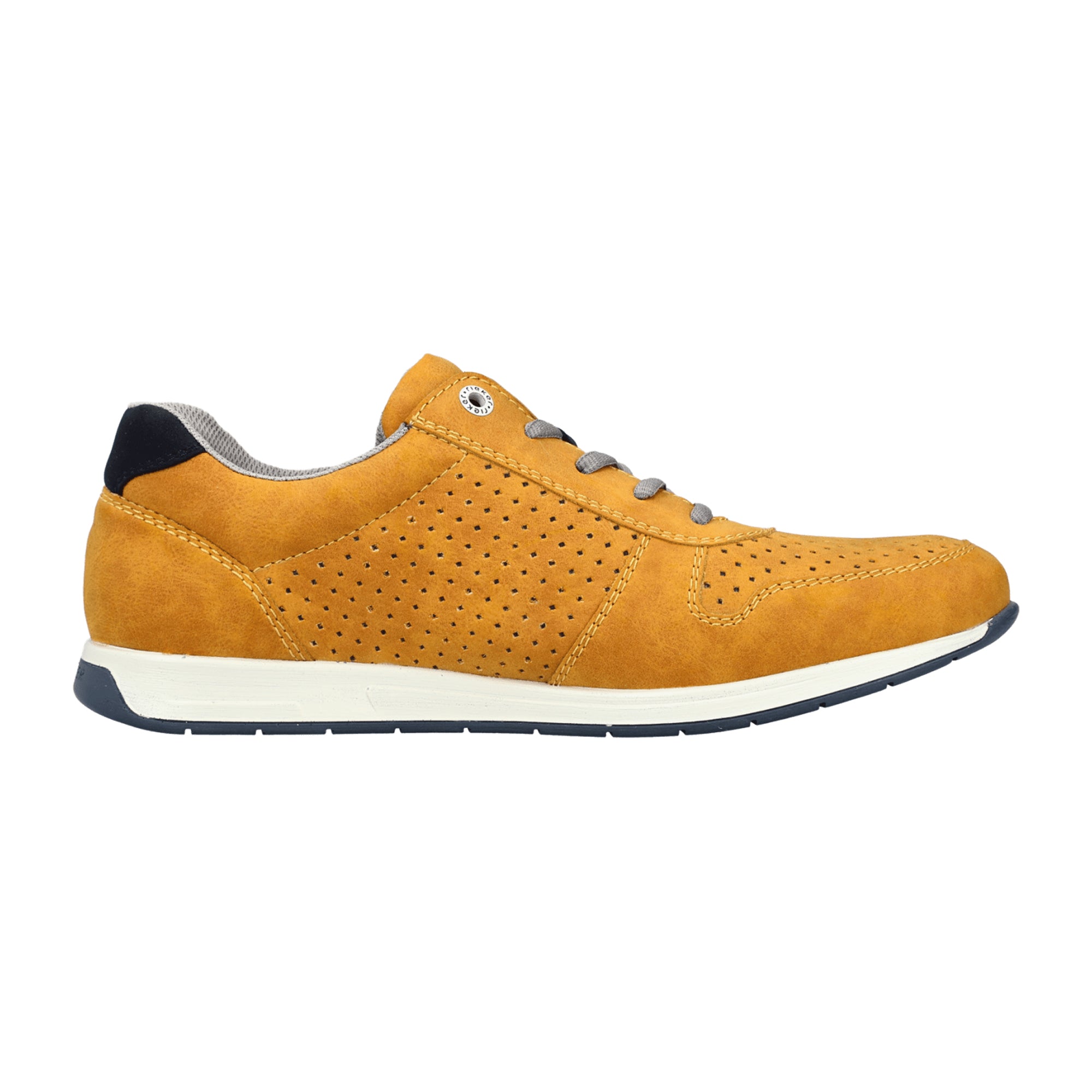 Rieker Yellow Men's Sneakers with Zipper and Laces, Comfortable and Lightweight