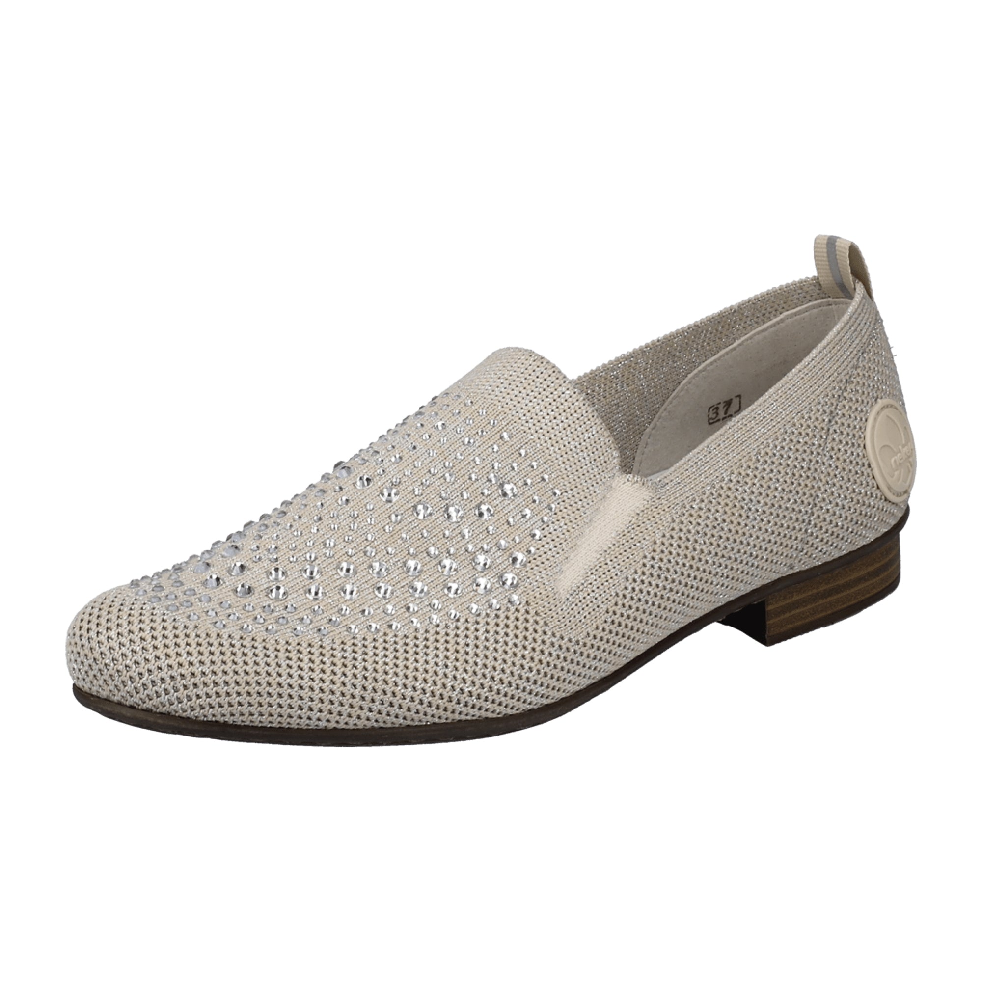 Rieker Beige Women's Ballerinas 51989-64 Comfortable Slip-On Shoes