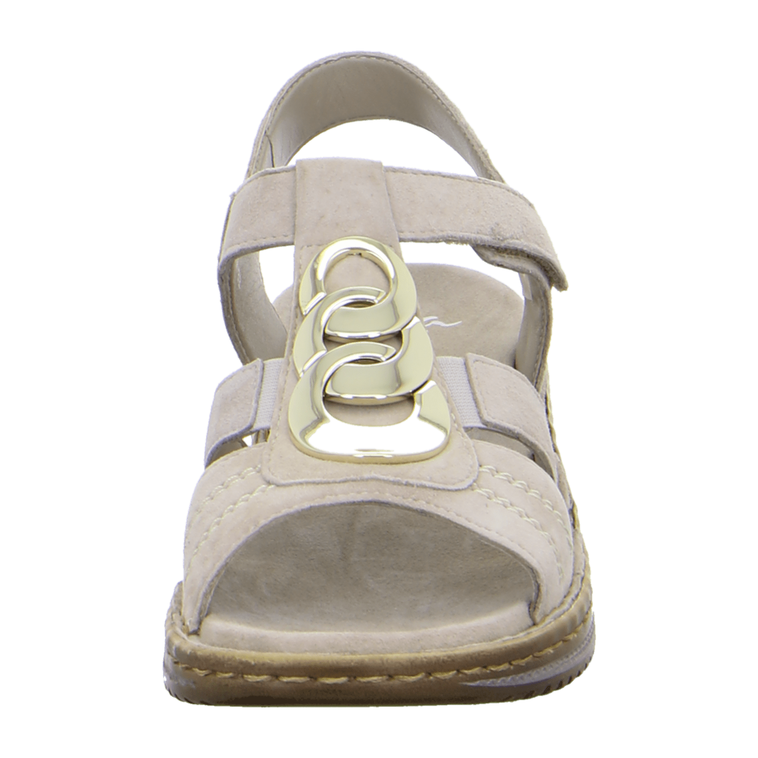 ARA HAWAII Women's Suede Sandals Beige with Hook-and-Loop Fastening and Ankle Strap