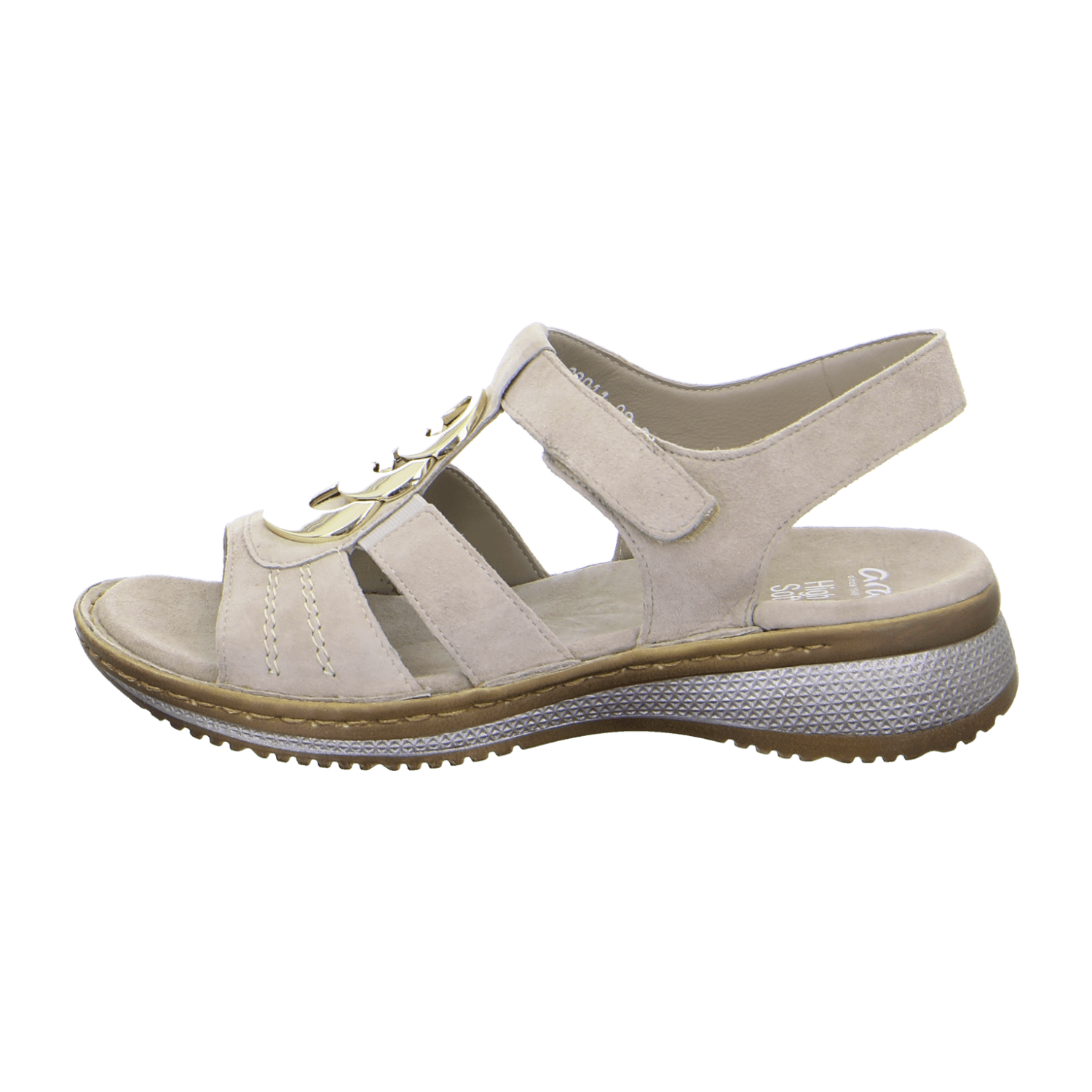 ARA HAWAII Women's Suede Sandals Beige with Hook-and-Loop Fastening and Ankle Strap