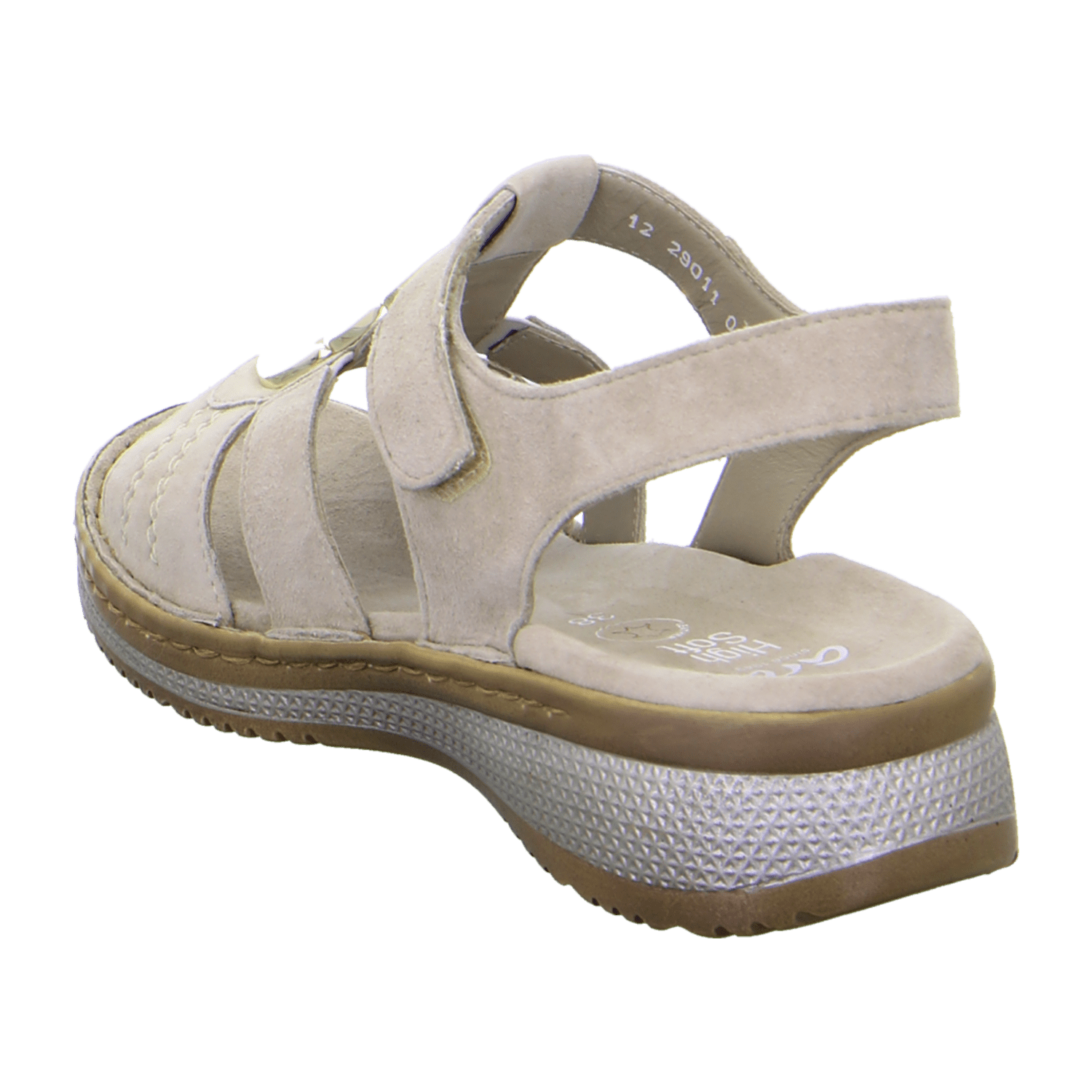 ARA HAWAII Women's Suede Sandals Beige with Hook-and-Loop Fastening and Ankle Strap