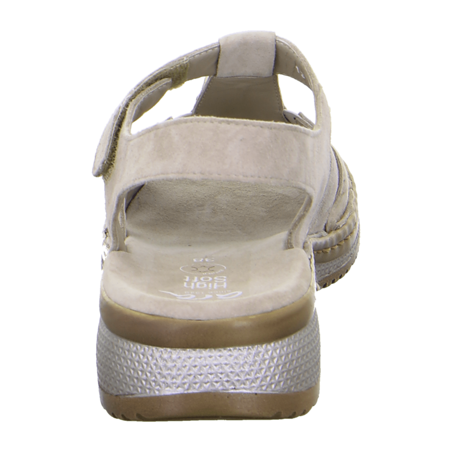 ARA HAWAII Women's Suede Sandals Beige with Hook-and-Loop Fastening and Ankle Strap