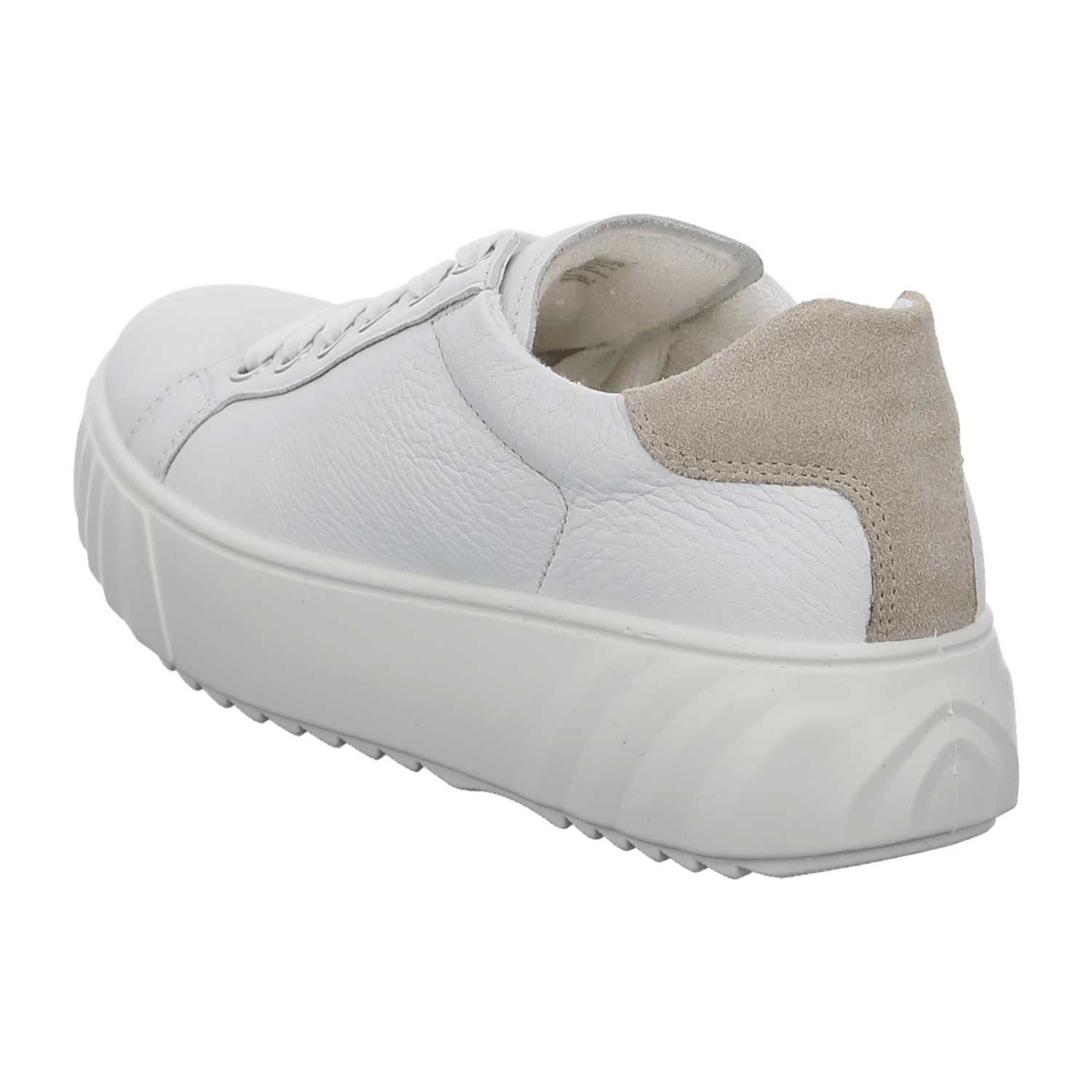 ARA MONACO Women's Sneakers in White Smooth Leather with Zip Closure and Round Toe