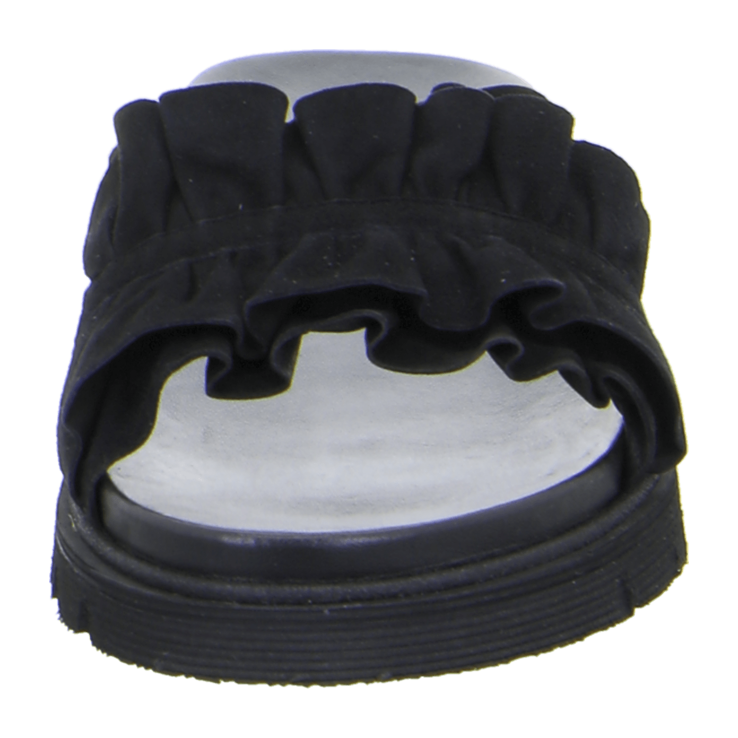 ARA Women's Kent Slipper Flat in Black Velour Leather with Hook-and-Loop Closure and Round Toe