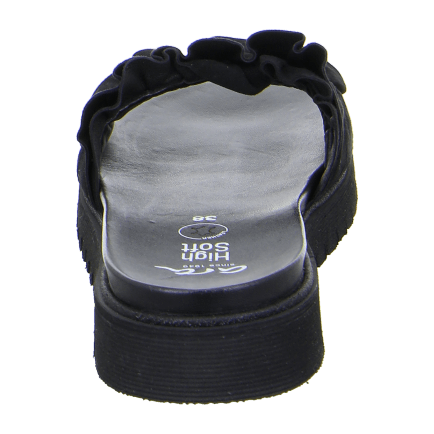 ARA Women's Kent Slipper Flat in Black Velour Leather with Hook-and-Loop Closure and Round Toe