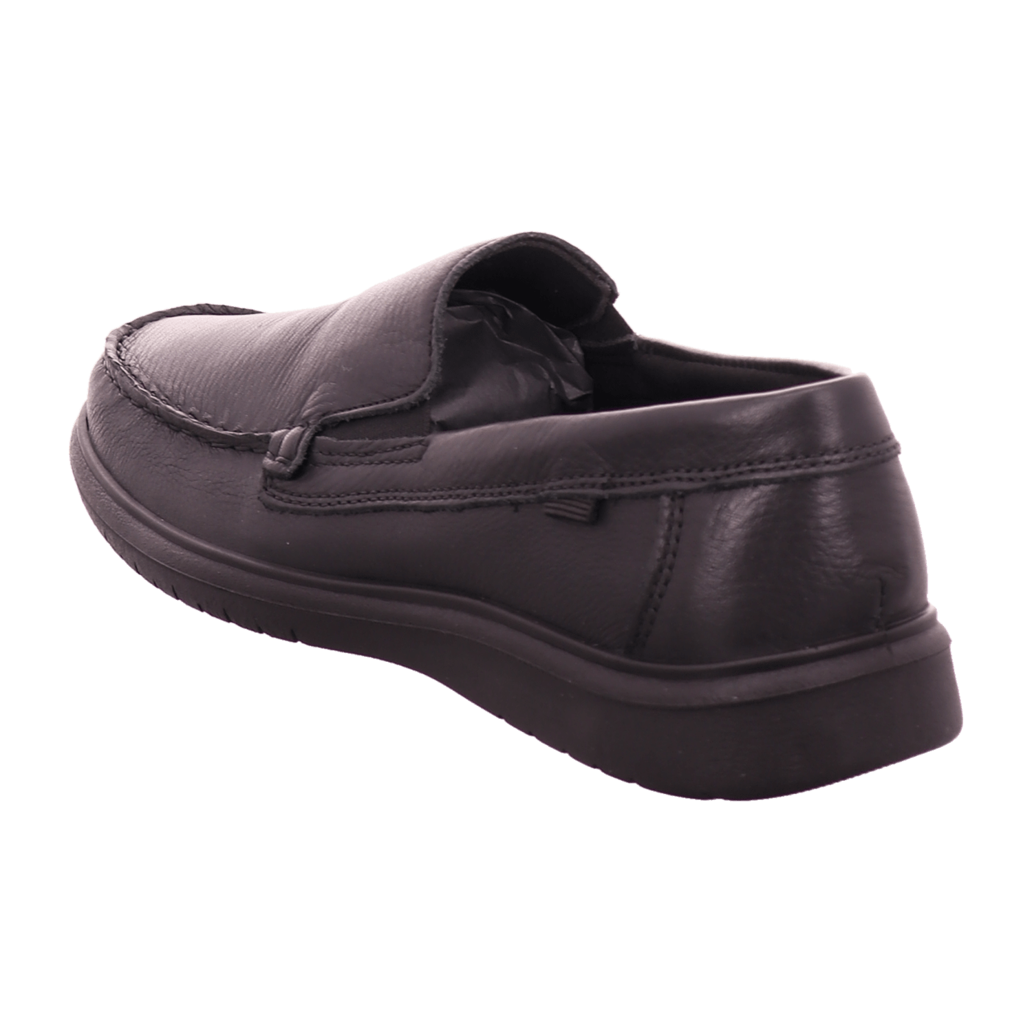 ARA LAURO Men's Smooth Leather Lace-Up Moccasin in Black - Bartel-Shop