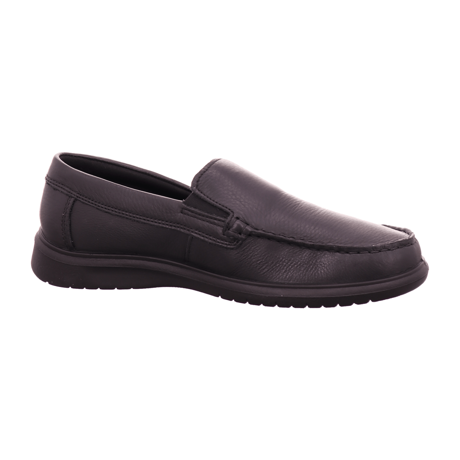 ARA LAURO Men's Smooth Leather Lace-Up Moccasin in Black - Bartel-Shop