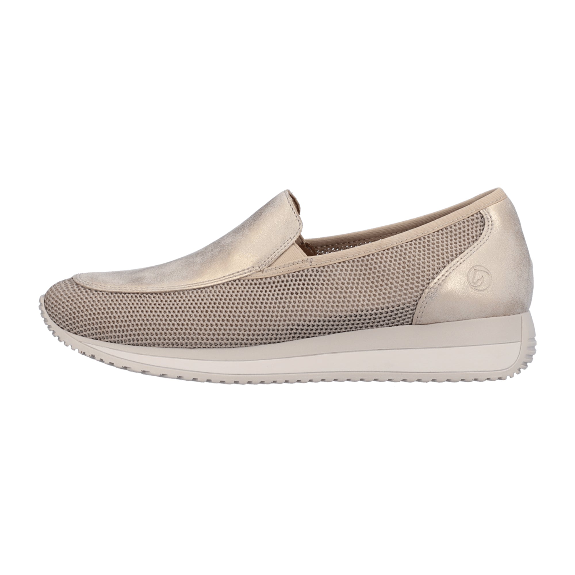 Remonte Beige Slip-On Shoes for Women with Elastic and Soft Footbed