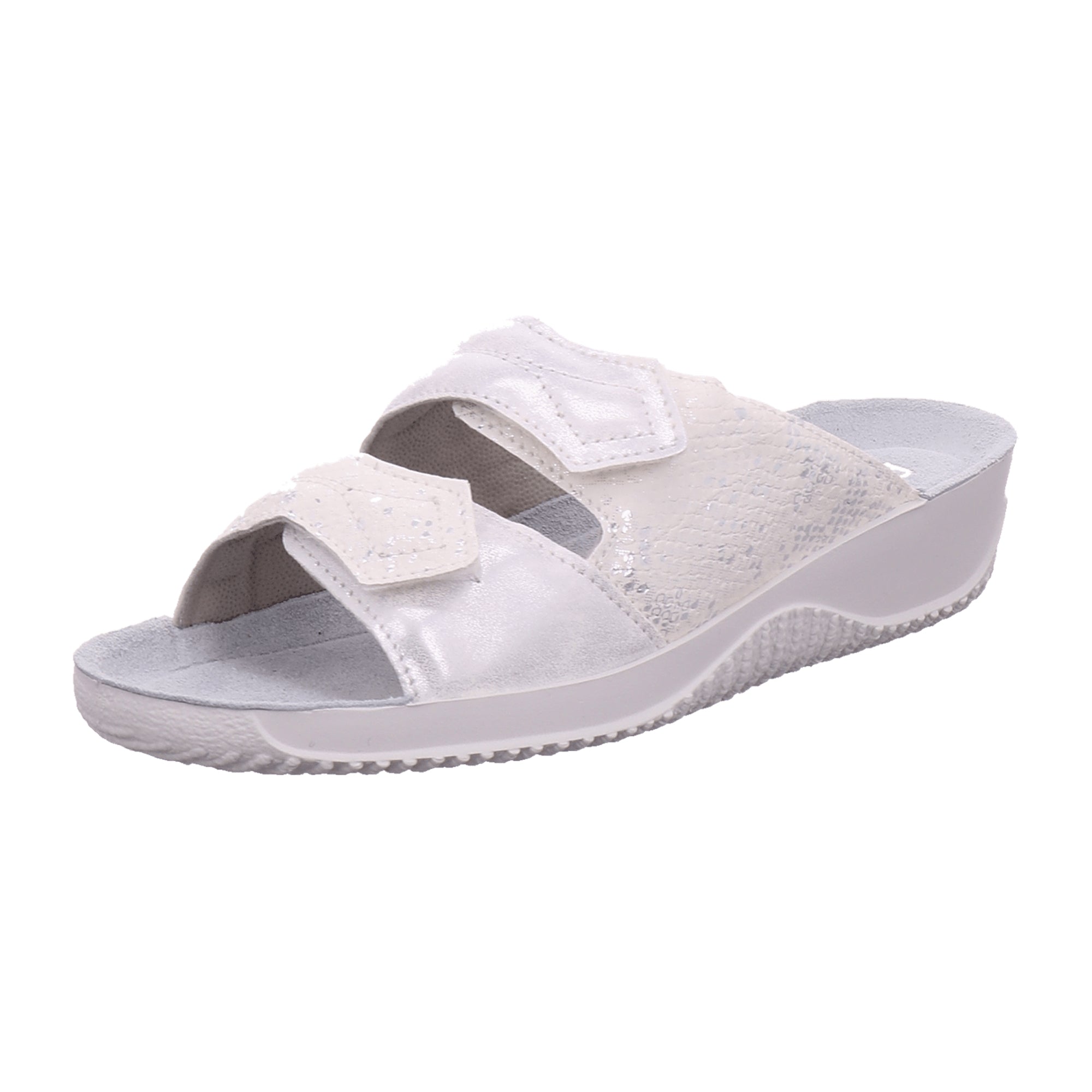 Rohde Comfortable Women's White Leather Sandals with Velcro Closure