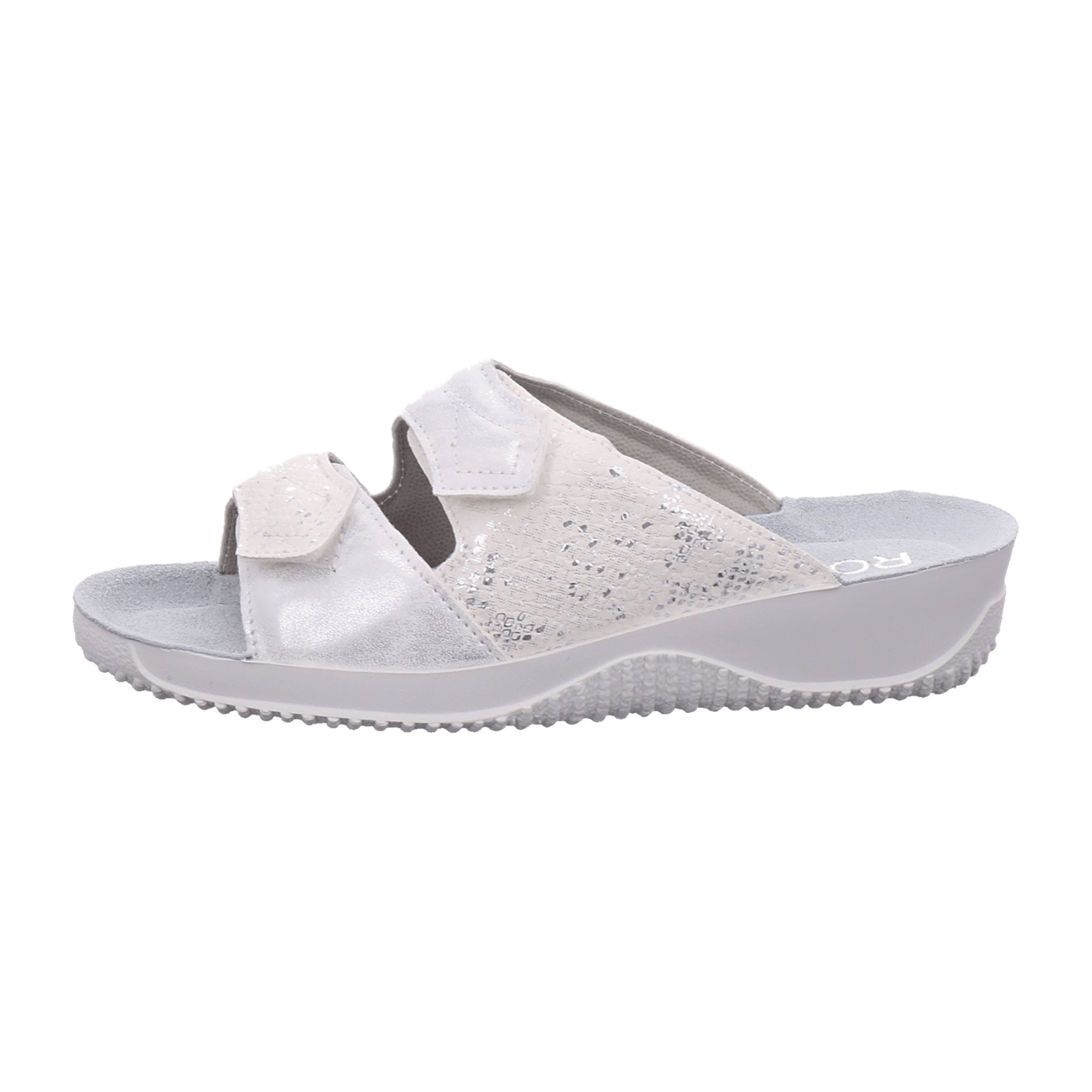 Rohde Comfortable Women's White Leather Sandals with Velcro Closure