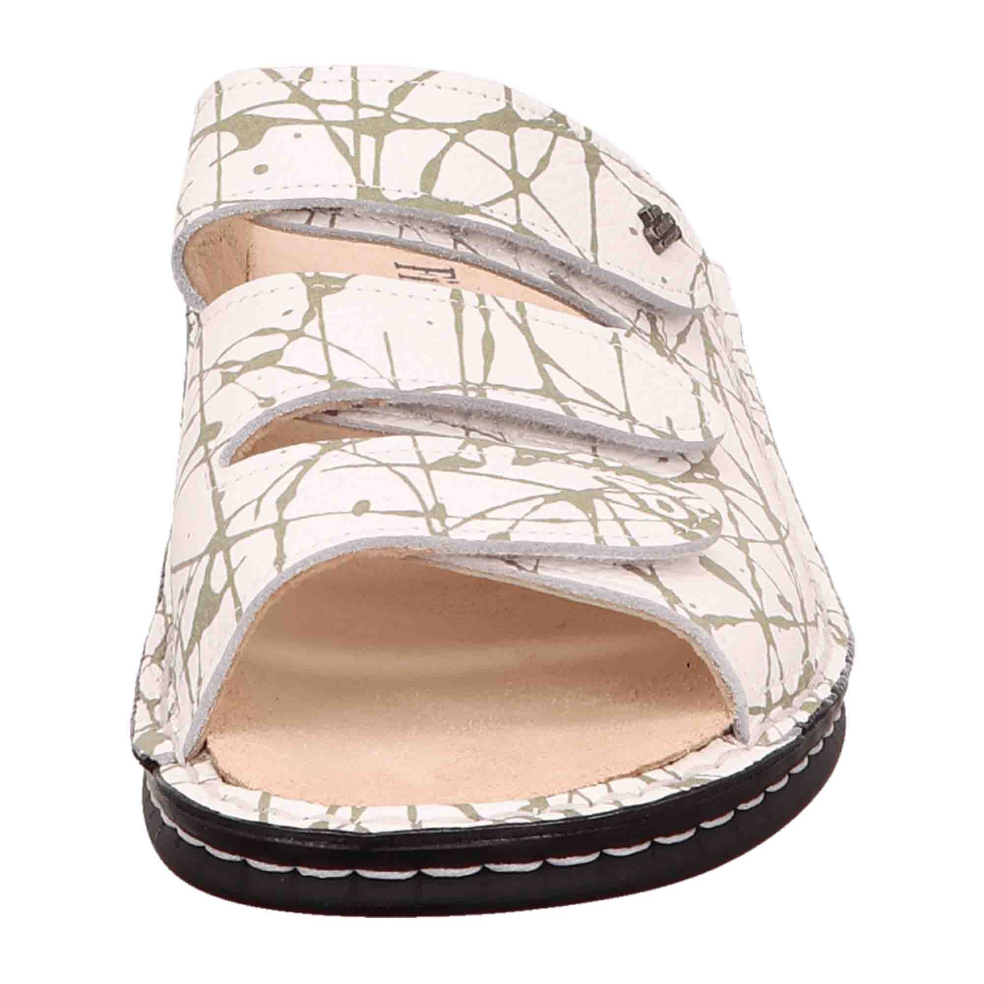 Finn Comfort Hellas Nature White Leather Slide Sandals for Women - Stylish & Comfortable Summer Footwear