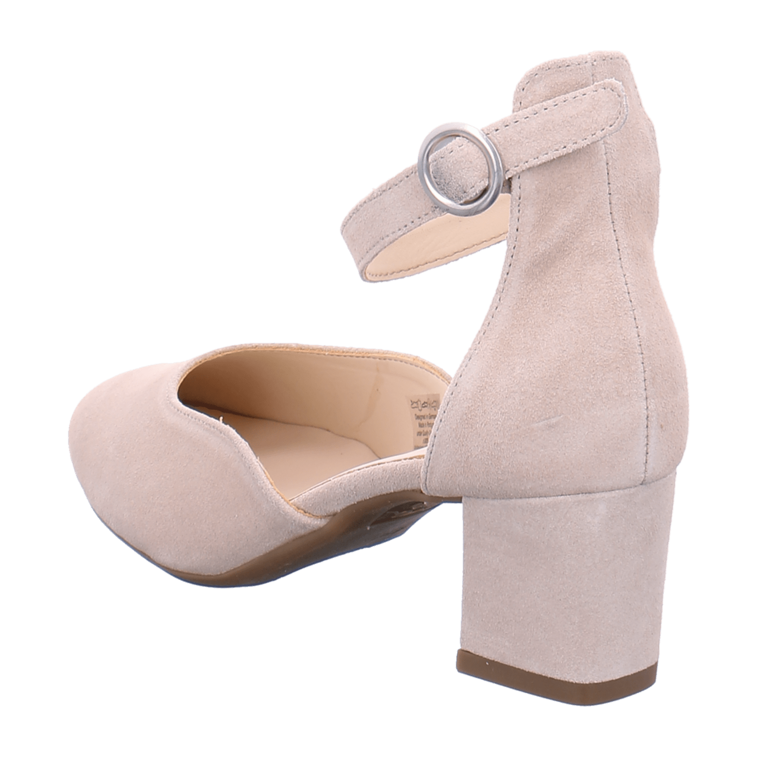 ARA Women's Velvet Leather Beige Pointed Toe Slip-On Pumps with Leather Lining and Synthetic Rubber Sole