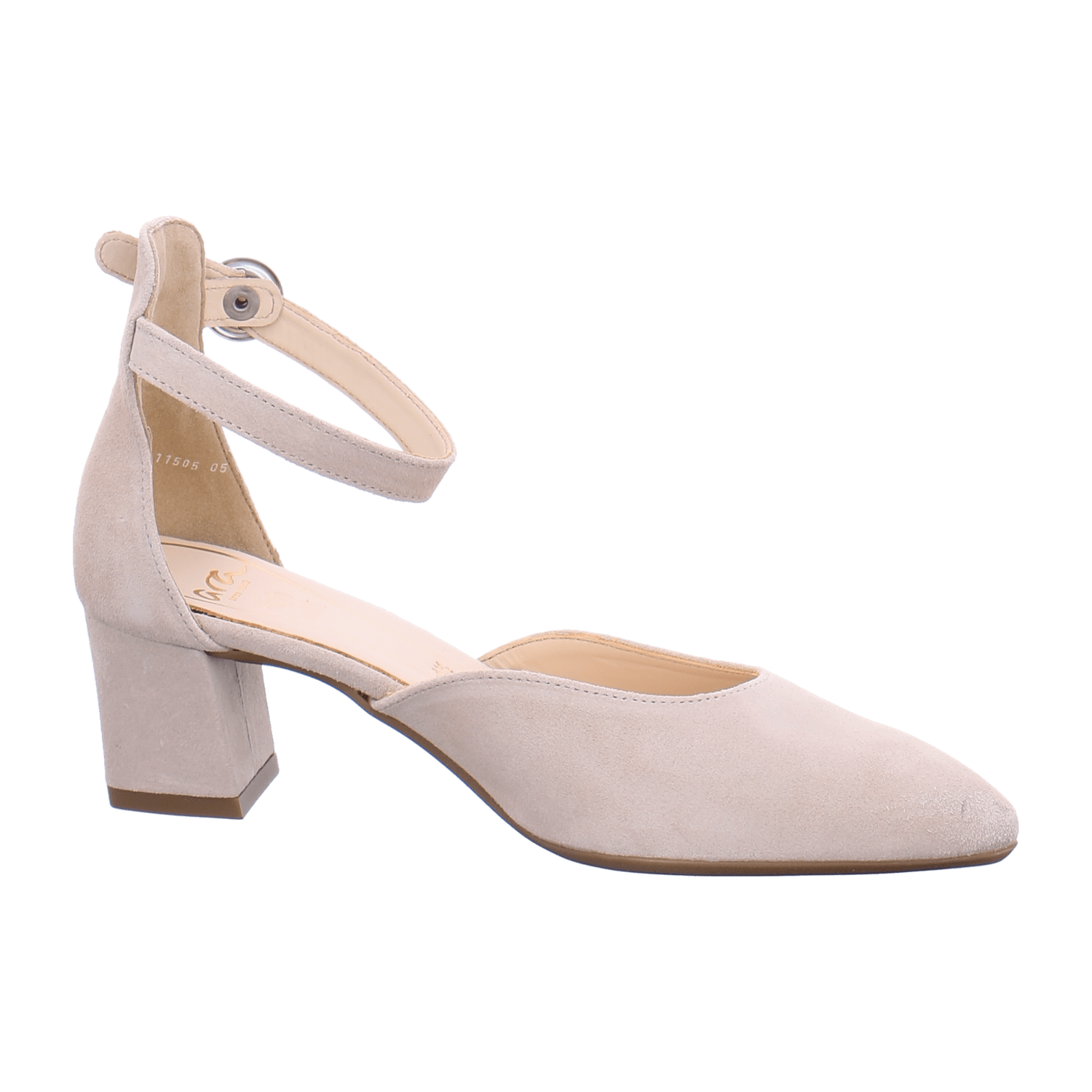 ARA Women's Velvet Leather Beige Pointed Toe Slip-On Pumps with Leather Lining and Synthetic Rubber Sole
