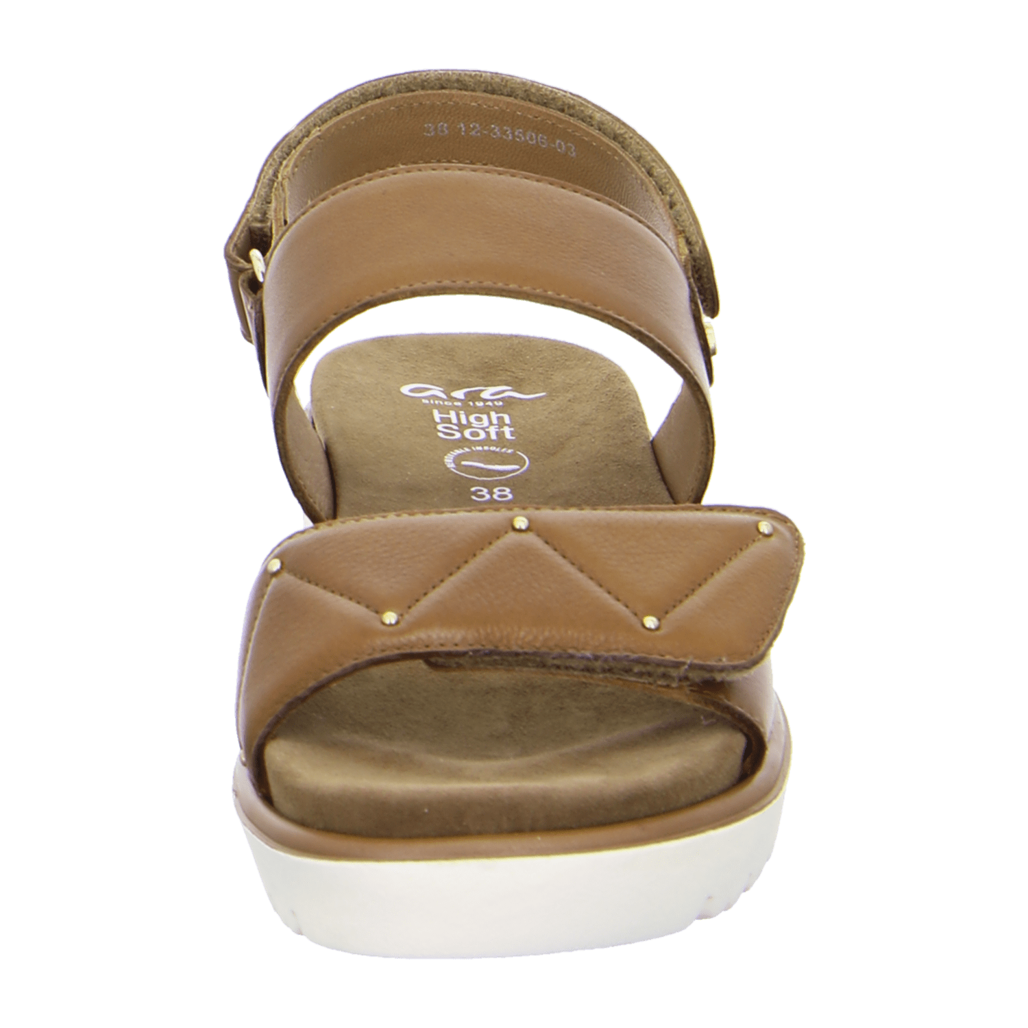 ARA Bilbao Women's T-Bar Sandal Slip On Smooth Leather Brown