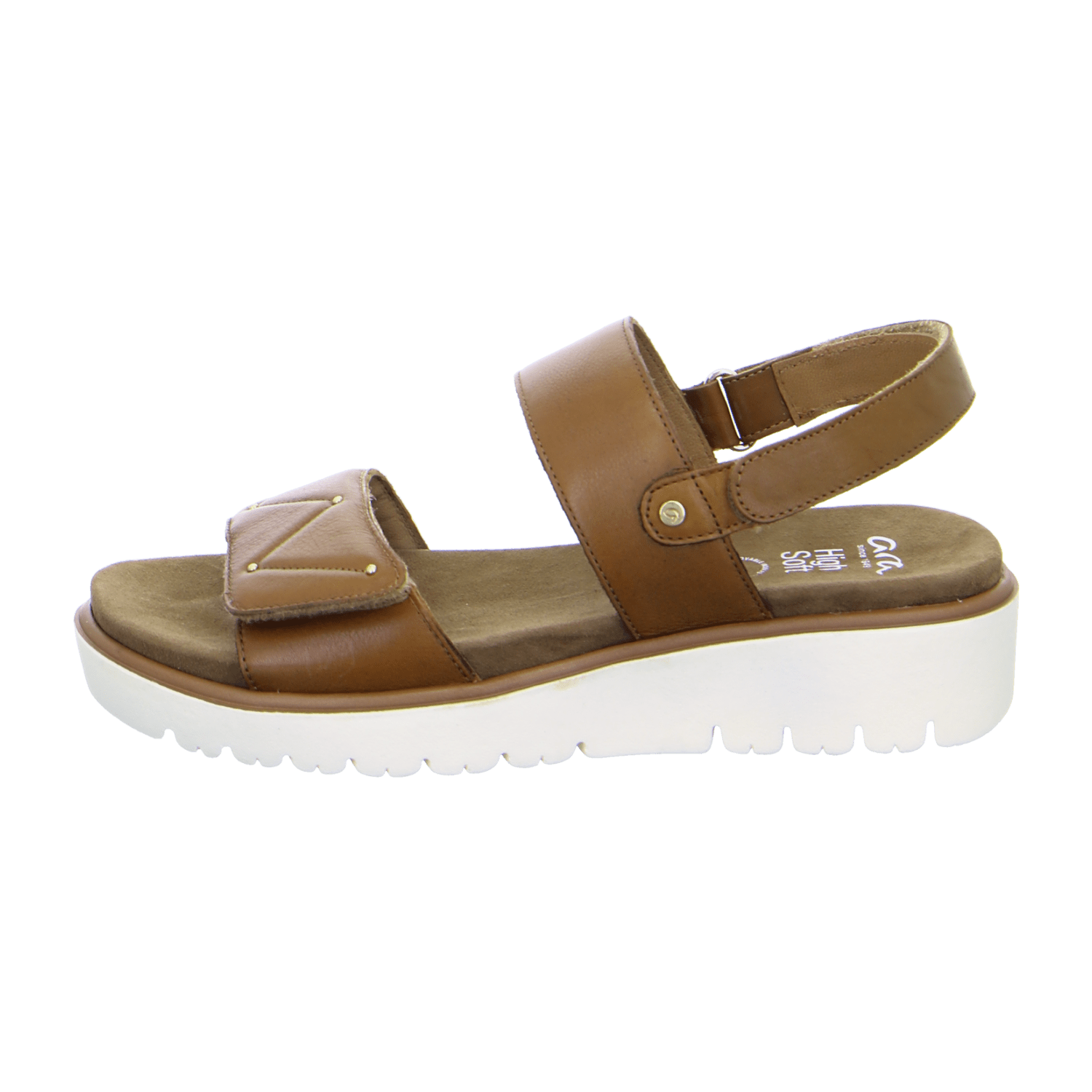 ARA Bilbao Women's T-Bar Sandal Slip On Smooth Leather Brown