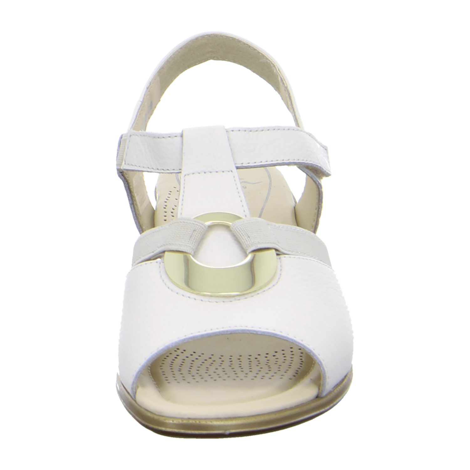 ARA LUGANO Women's Sneakers with Hook-and-Loop Closure and Ankle Strap in White Smooth Leather
