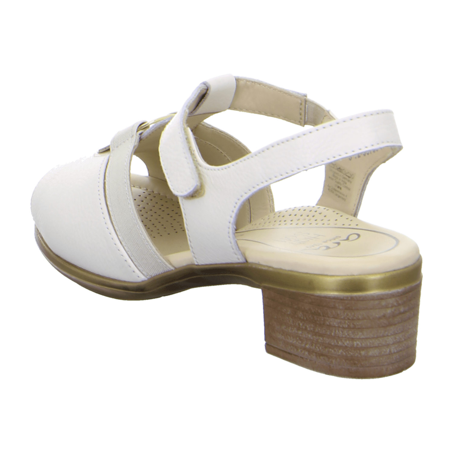 ARA LUGANO Women's Sneakers with Hook-and-Loop Closure and Ankle Strap in White Smooth Leather