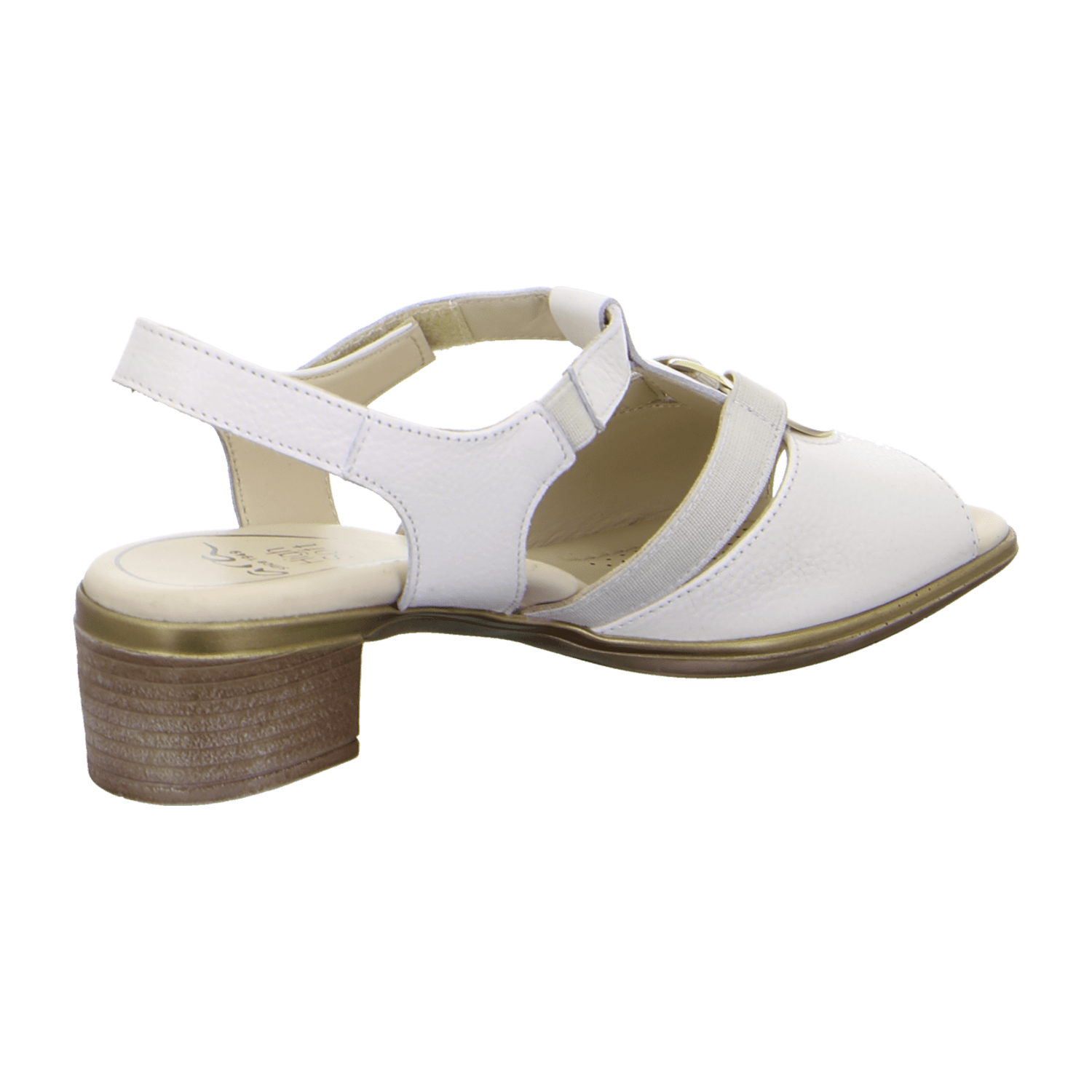 ARA LUGANO Women's Sneakers with Hook-and-Loop Closure and Ankle Strap in White Smooth Leather