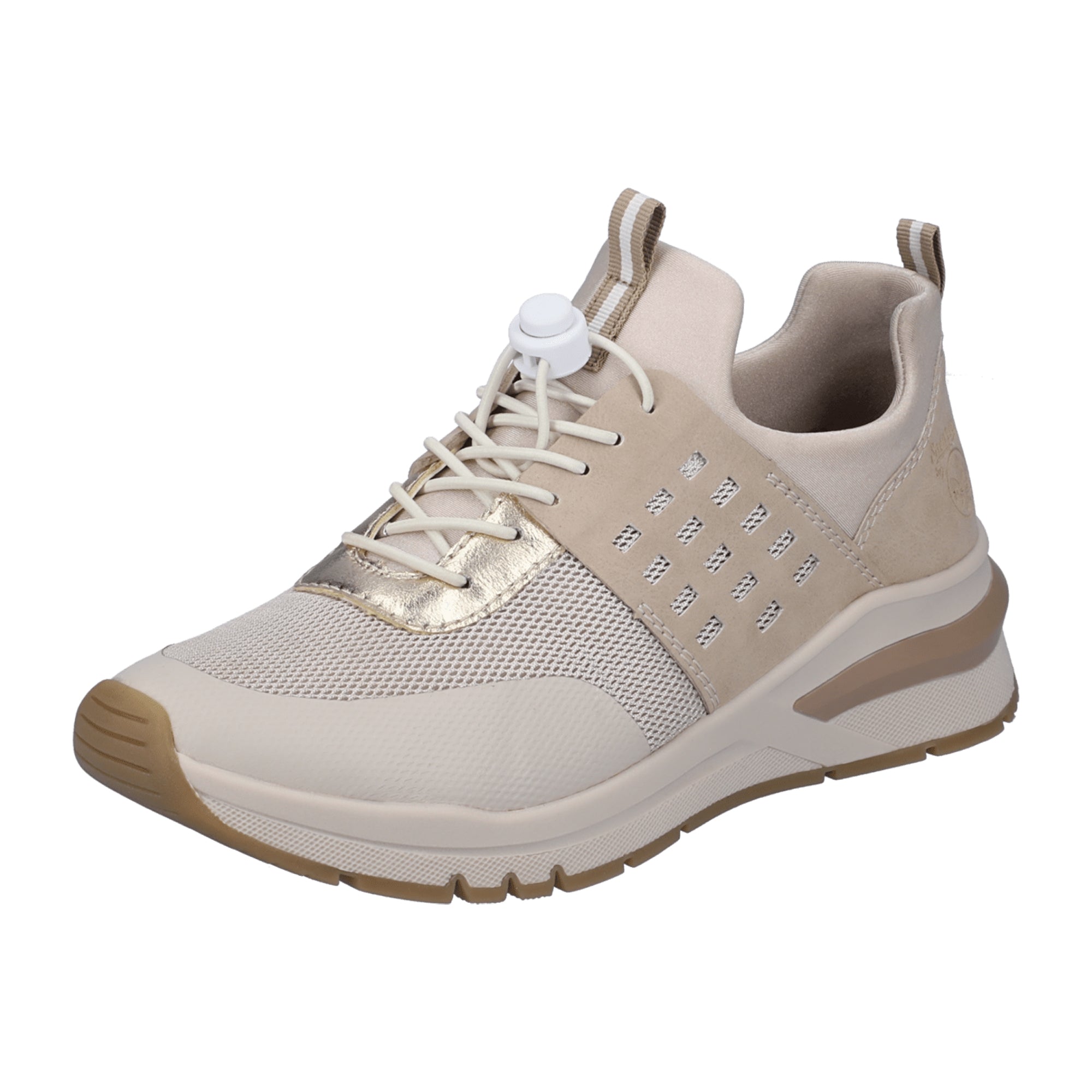 Rieker Beige Slip-On Shoes for Women with Cushioned Removable Insole