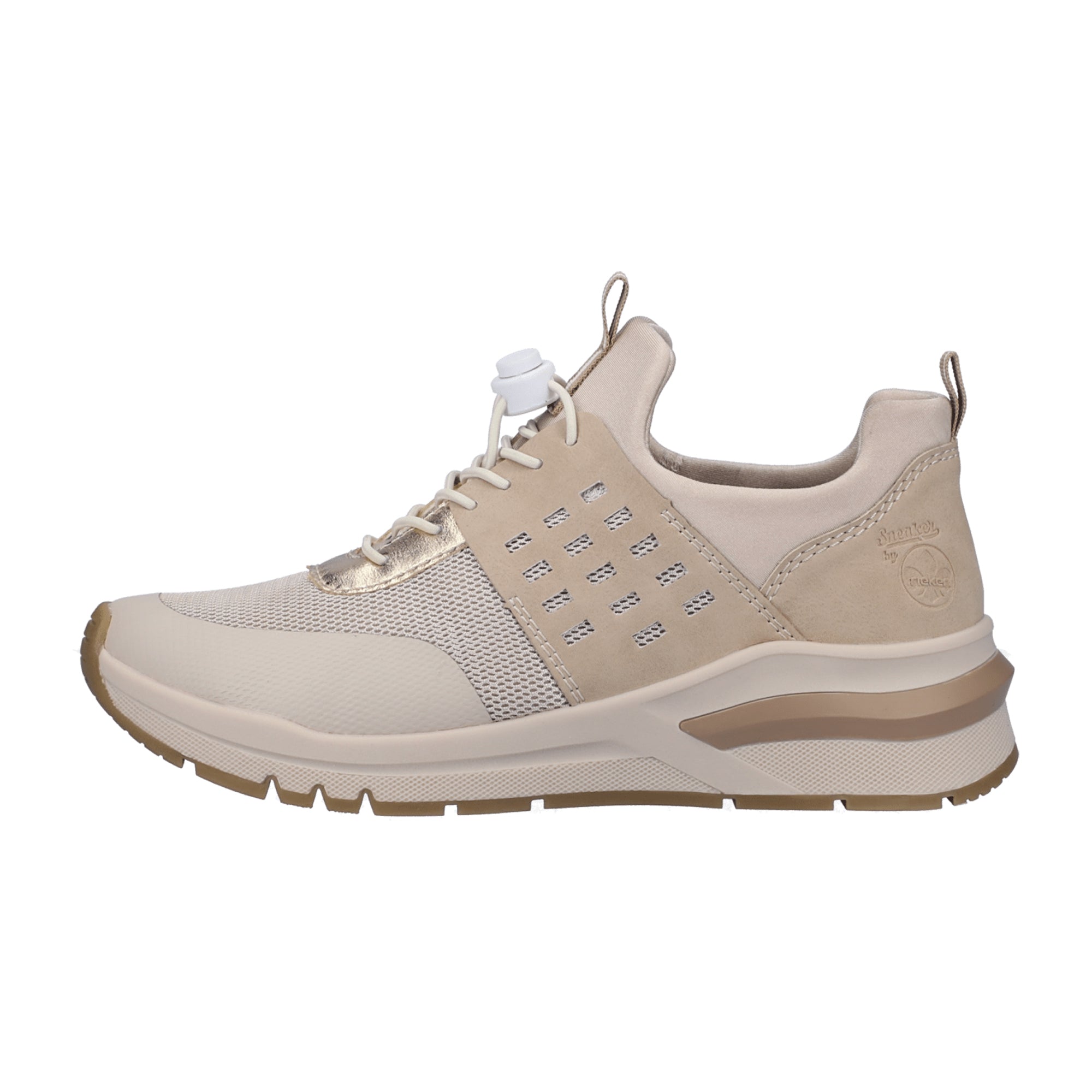 Rieker Beige Slip-On Shoes for Women with Cushioned Removable Insole