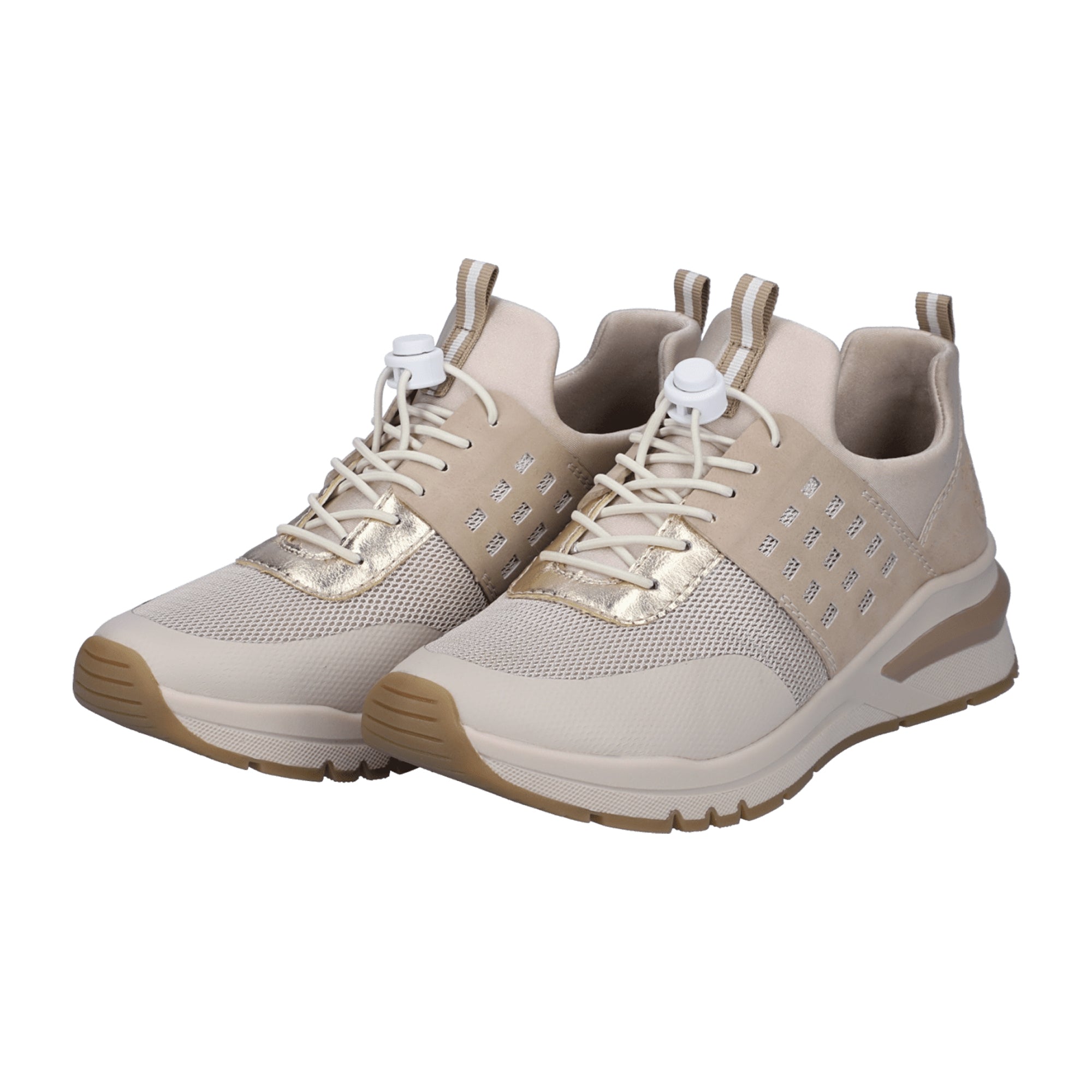 Rieker Beige Slip-On Shoes for Women with Cushioned Removable Insole