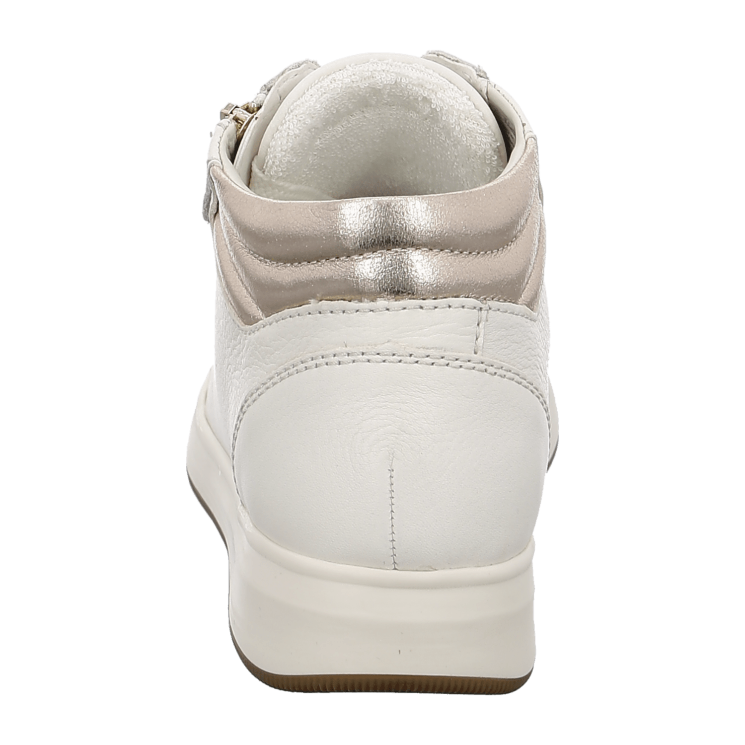 ARA ROM Women's Sneakers in Smooth Leather and Mesh with Lace-Up Closure, Beige